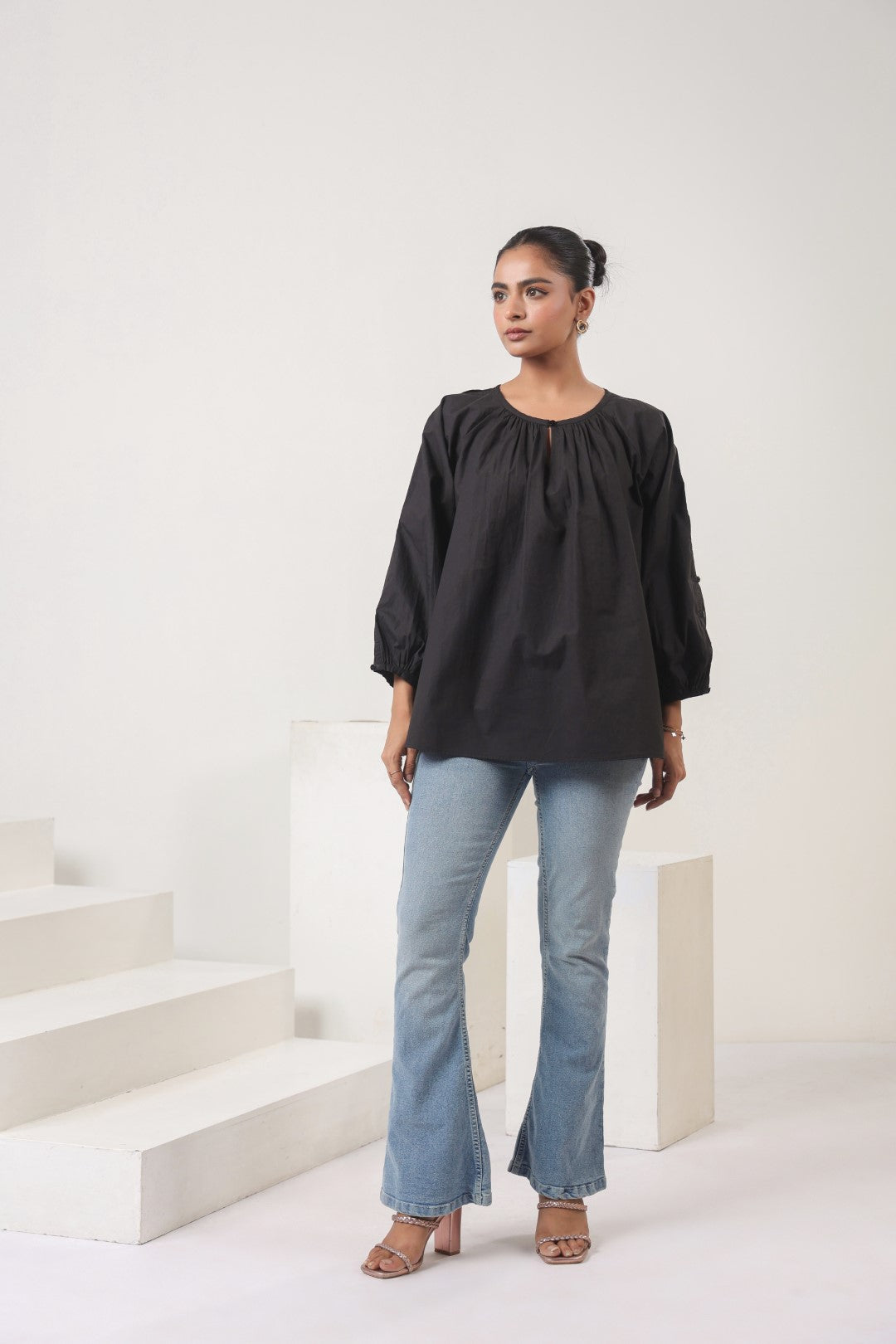 Women’s black cotton tops