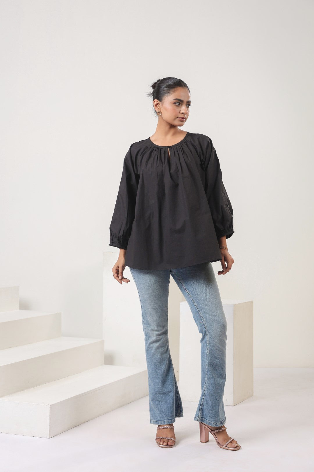Women’s black cotton tops