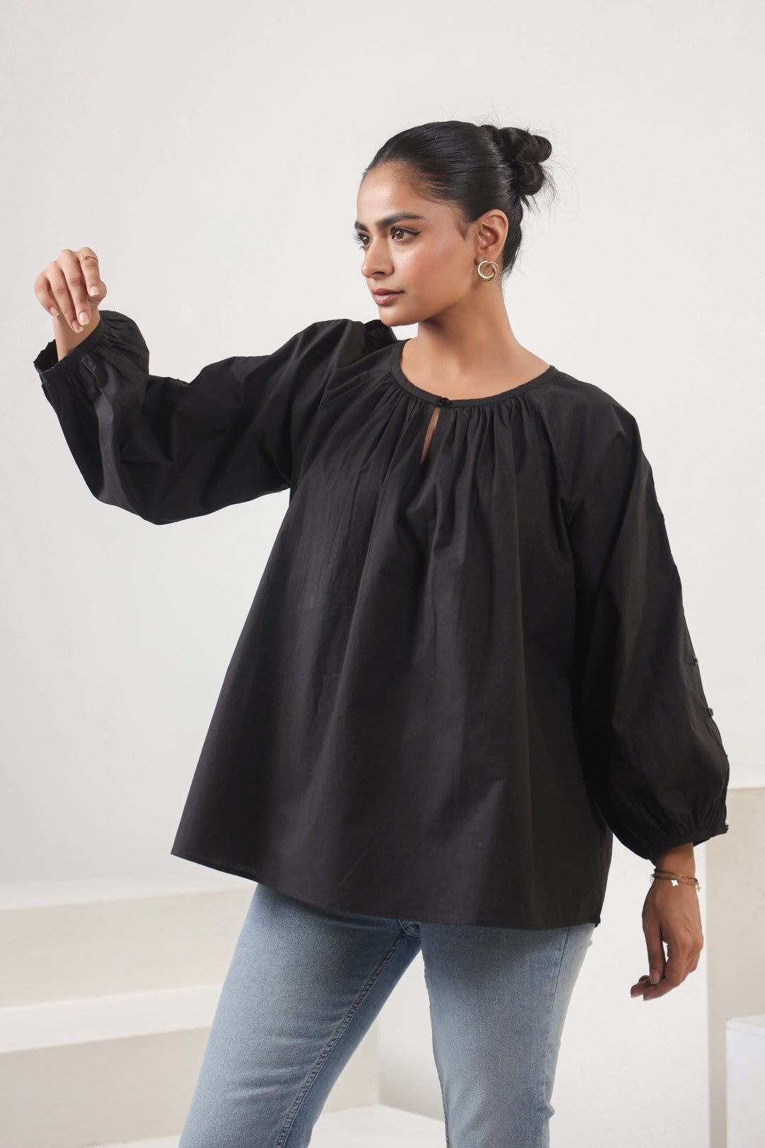 Women’s black cotton tops