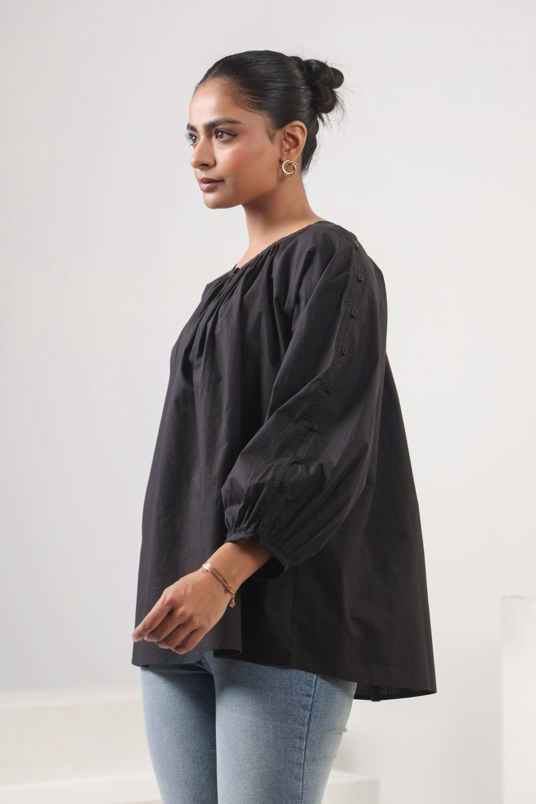 Women’s black cotton tops