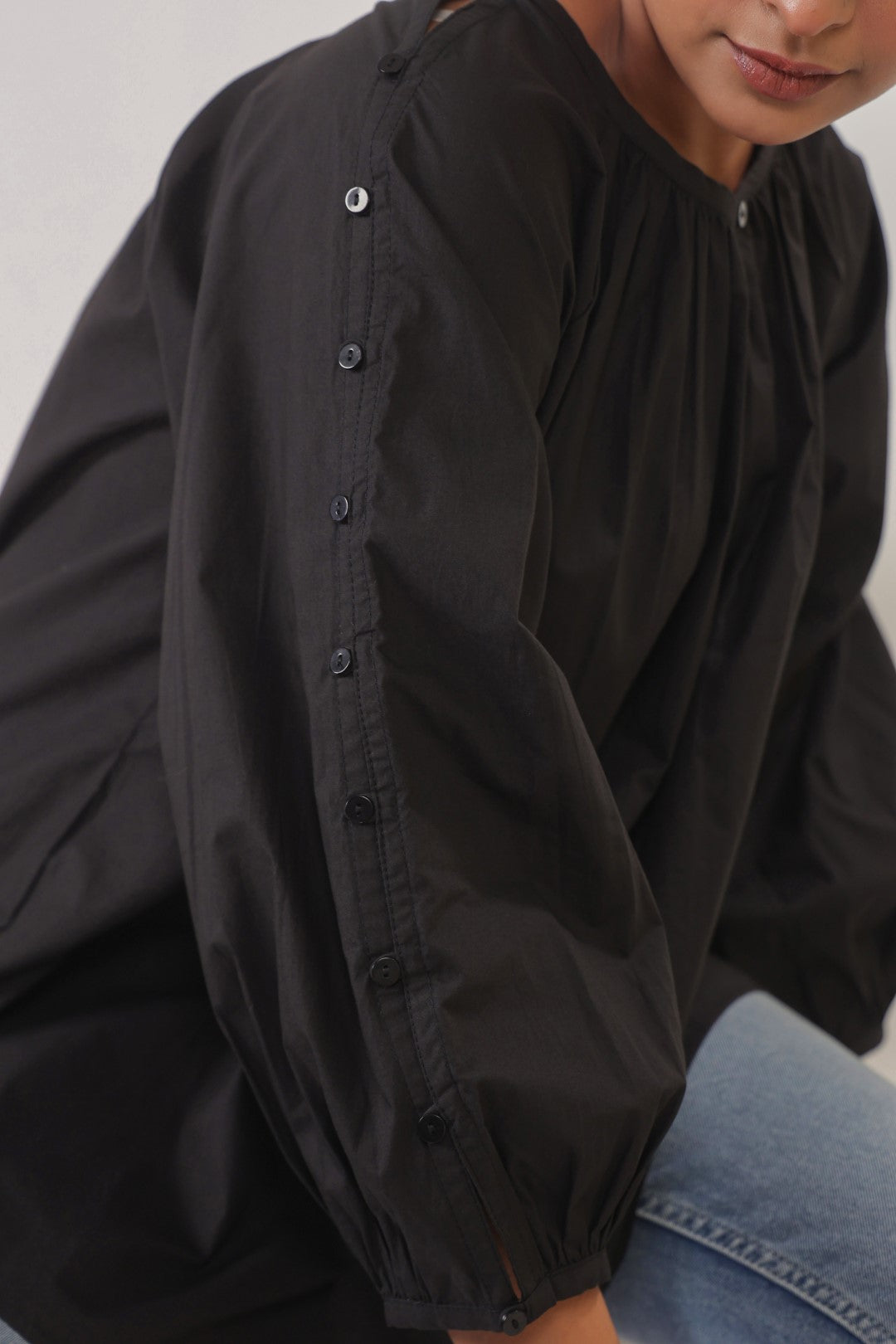 Women’s black cotton tops