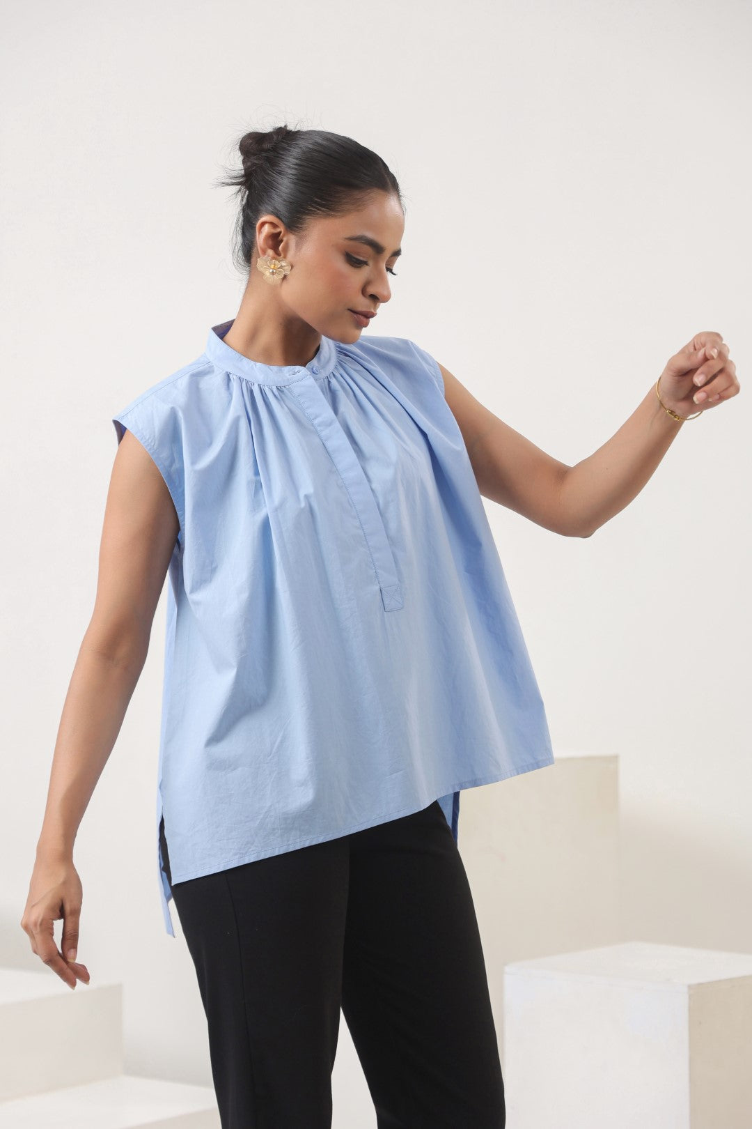 Women’s Blue Cotton Top