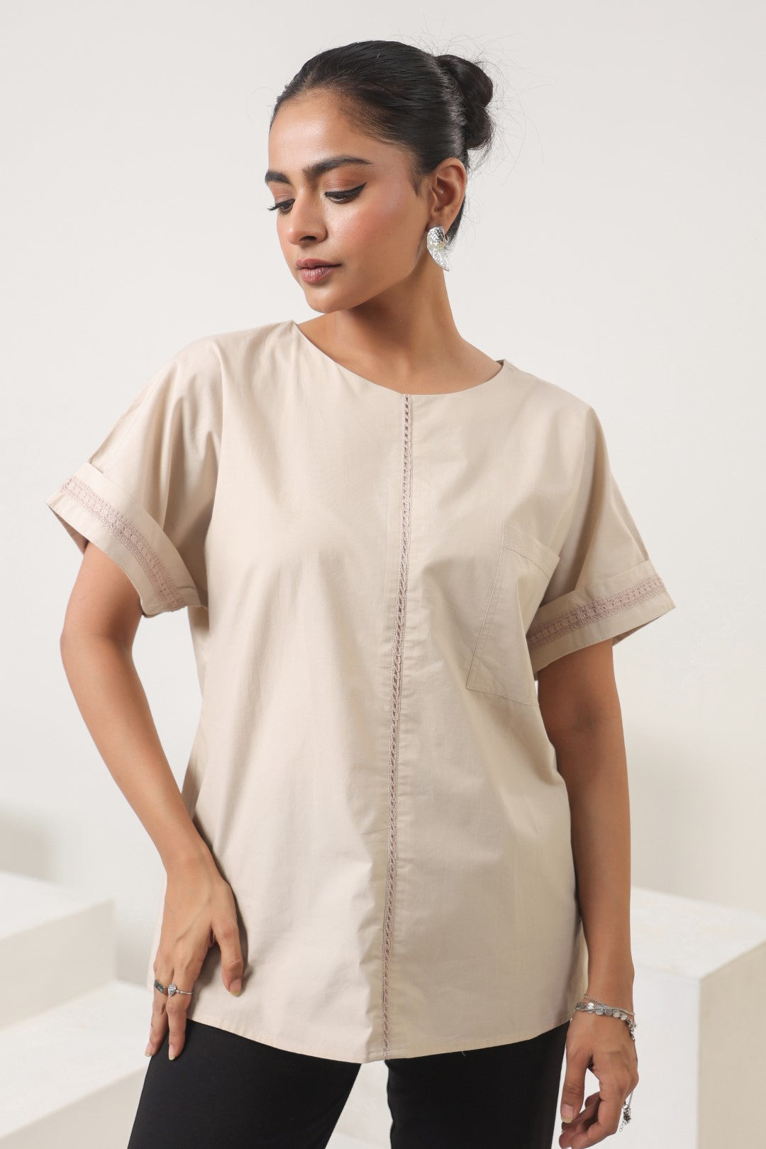 Womens Light Beige Top