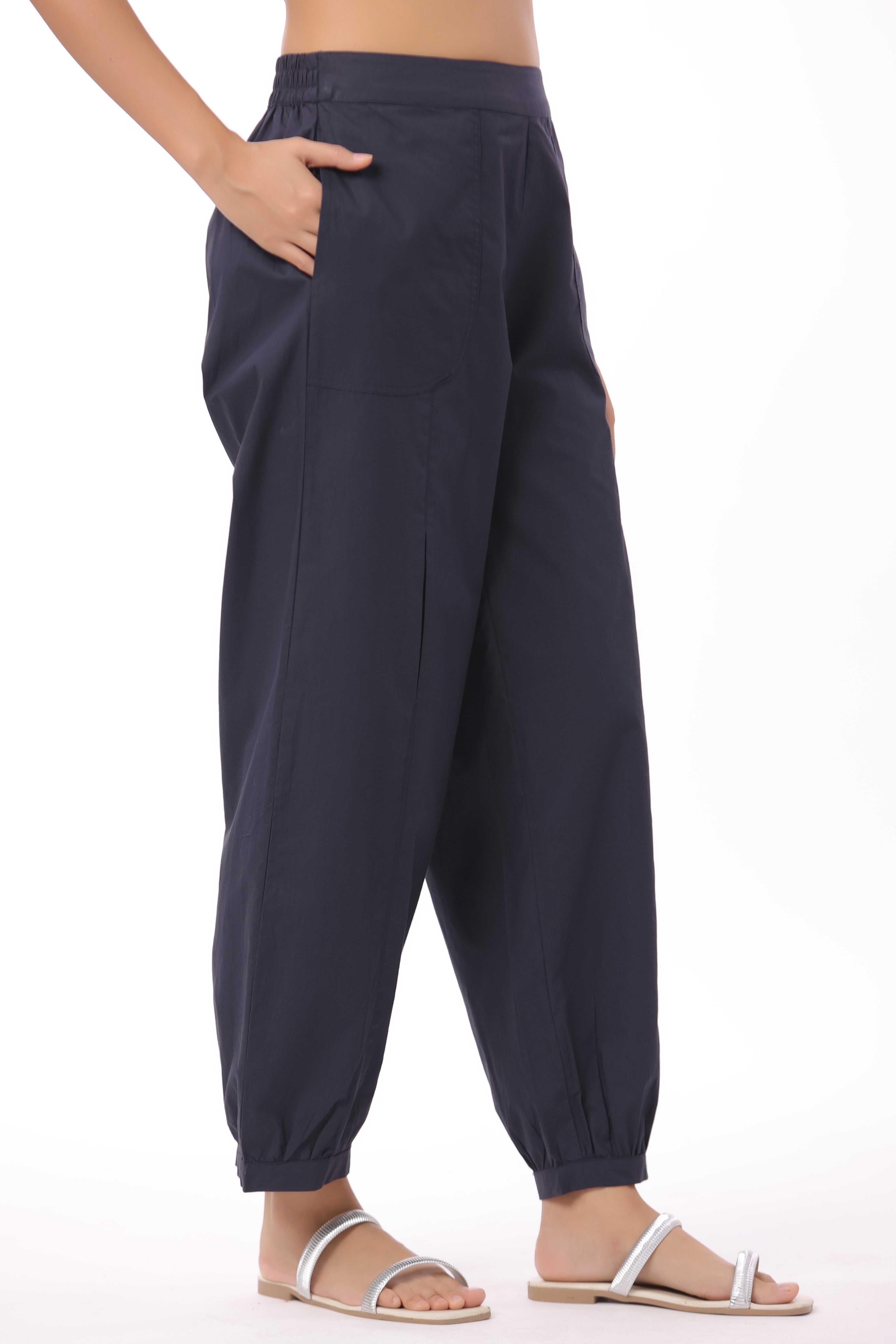 Women’s Navy Blue Cotton Trouser