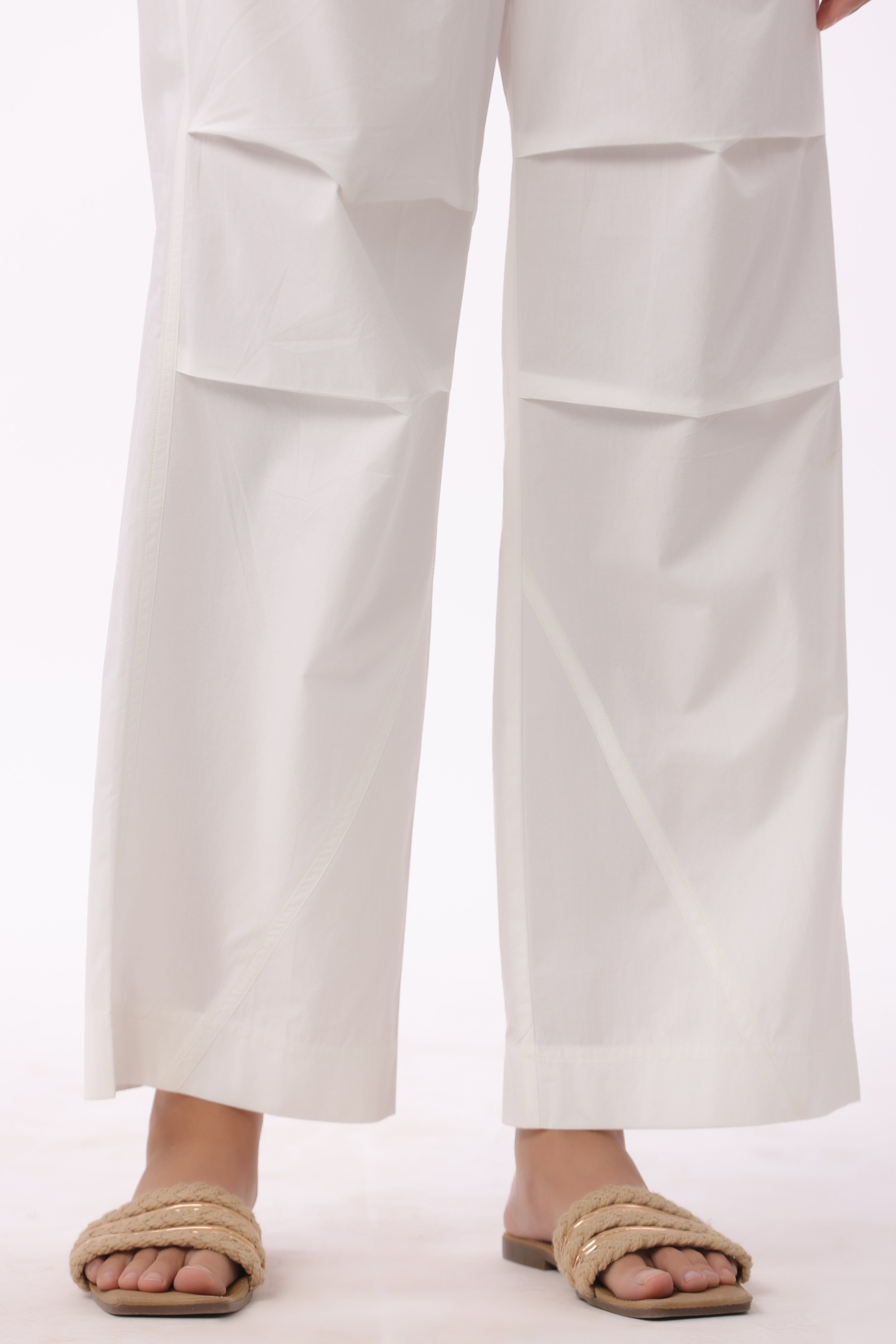 Women’s White Cotton Trouser