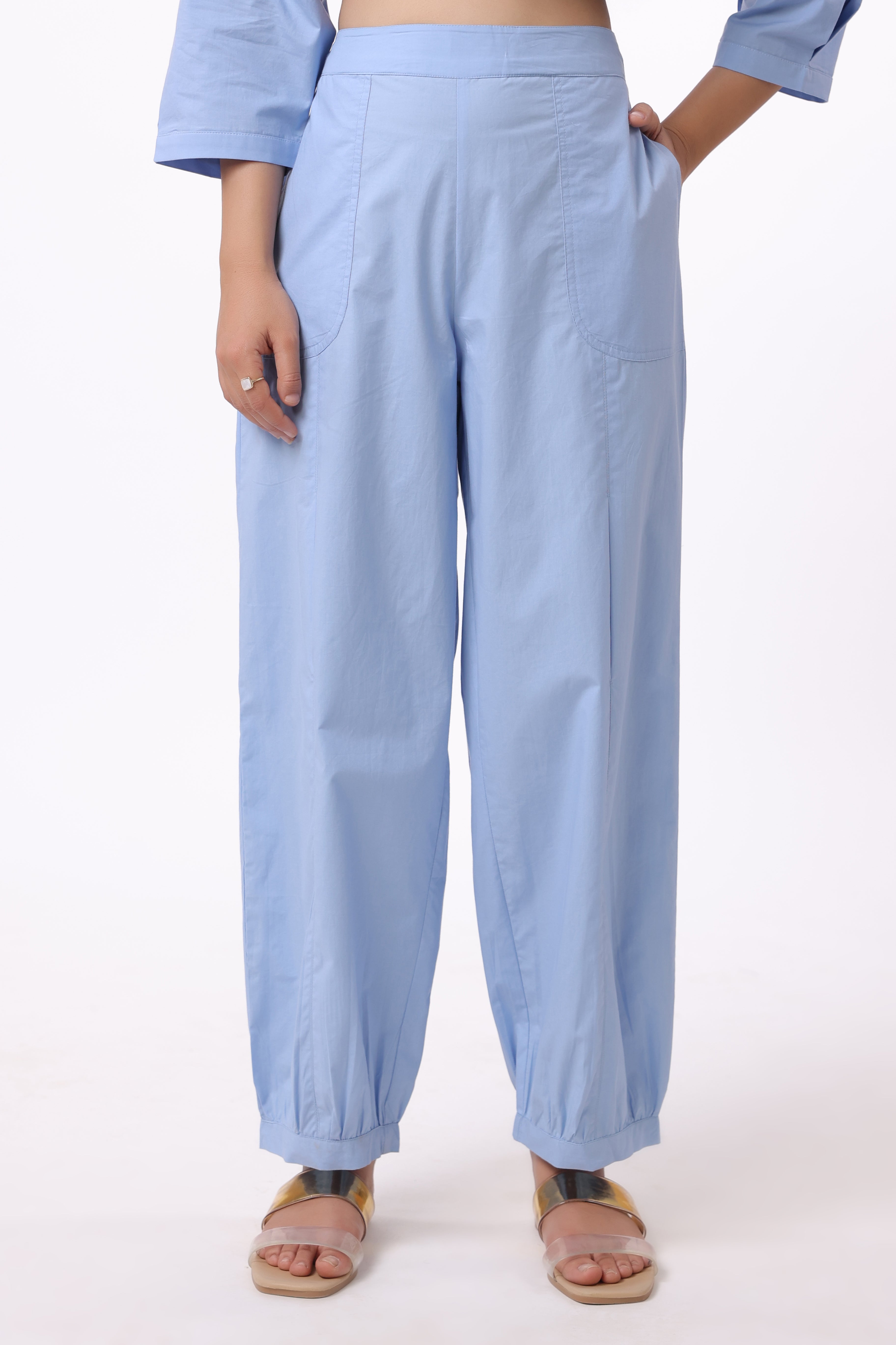 Women Yellow Cotton Trouser