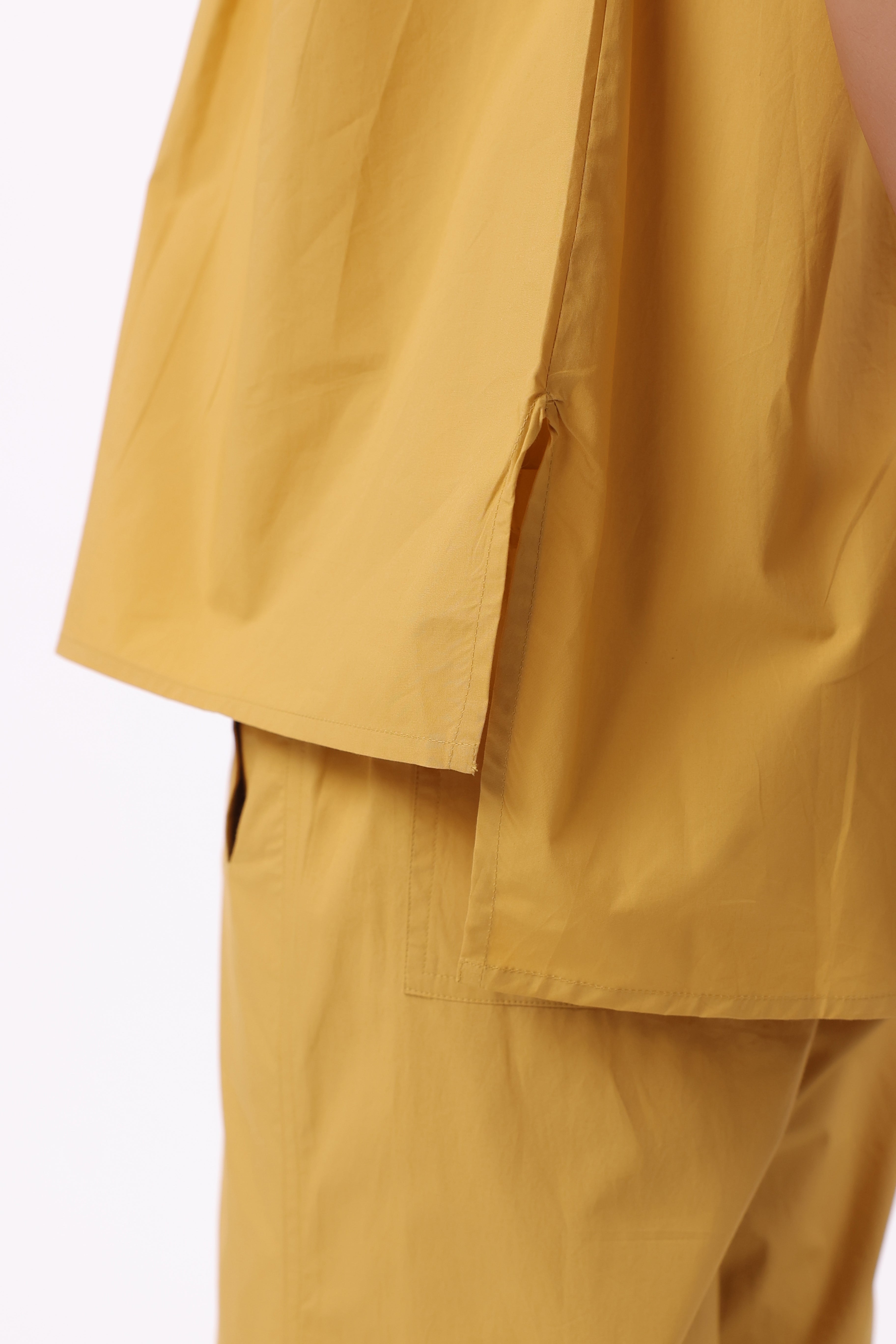 Women’s Yellow Cotton Top with Yellow Cotton Pant Co-Ord Set