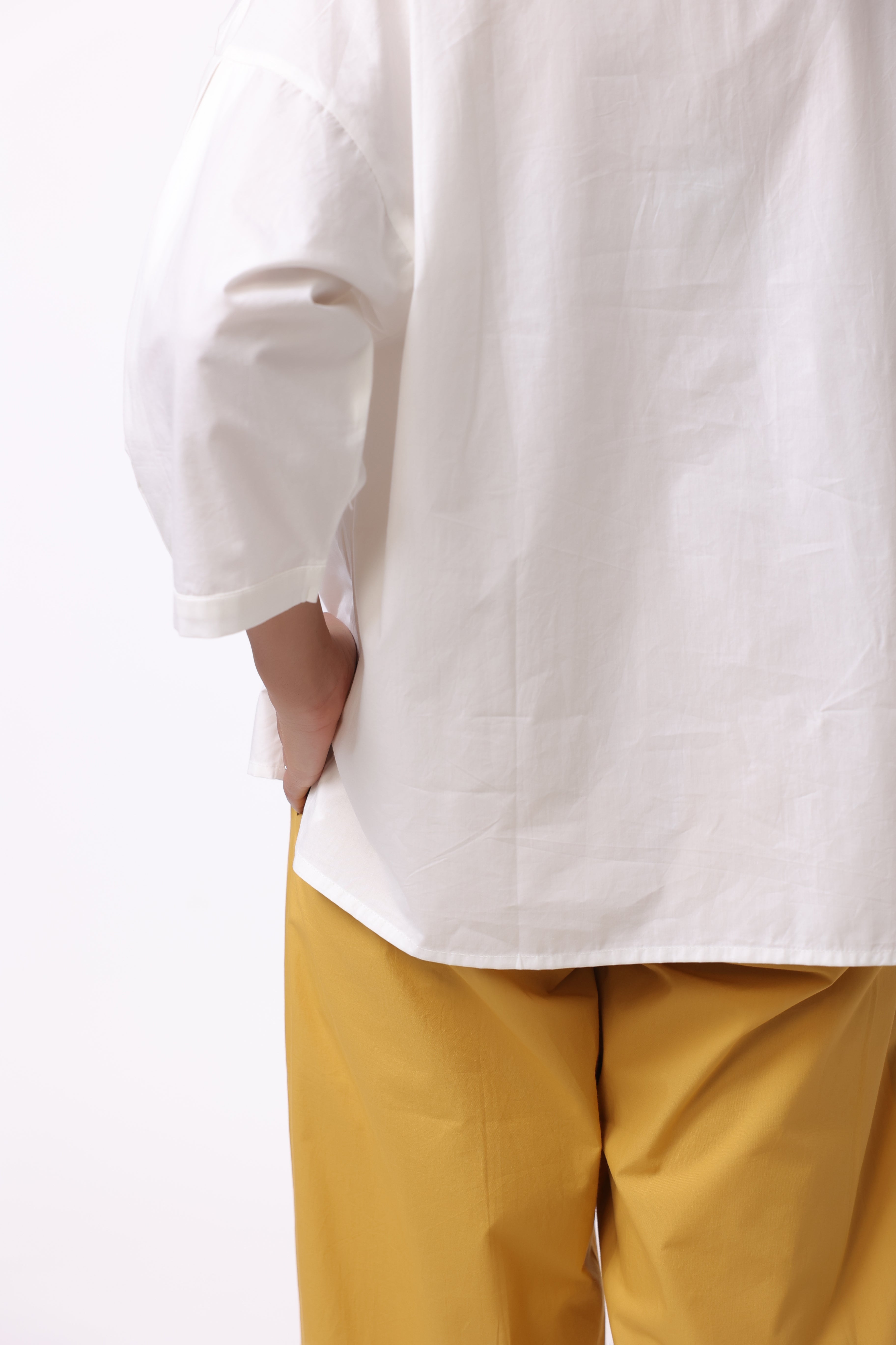 Women’s White Cotton Shirt with Yellow Cotton Pant Co-Ord Set
