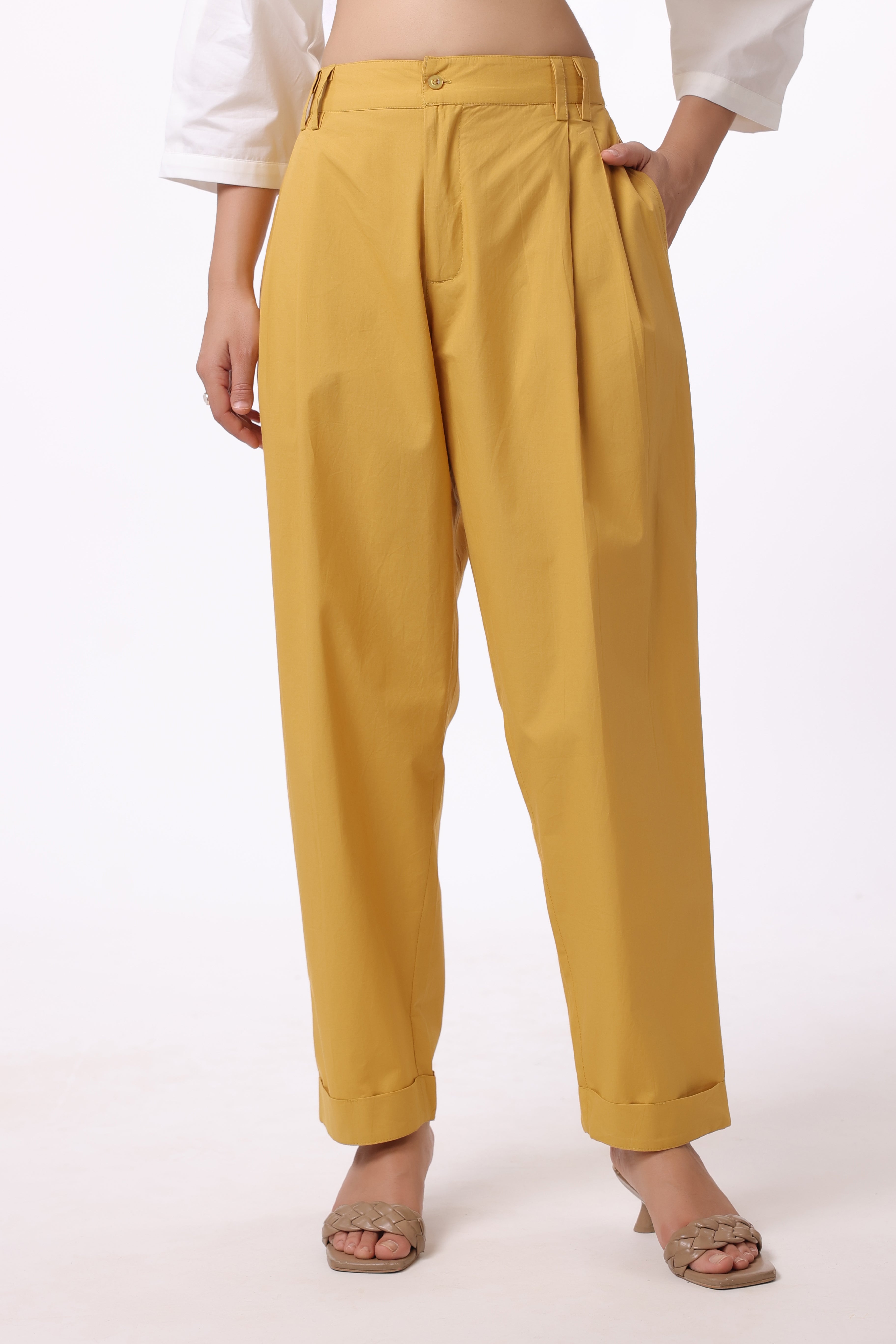 Women’s Yellow Cotton Trouser