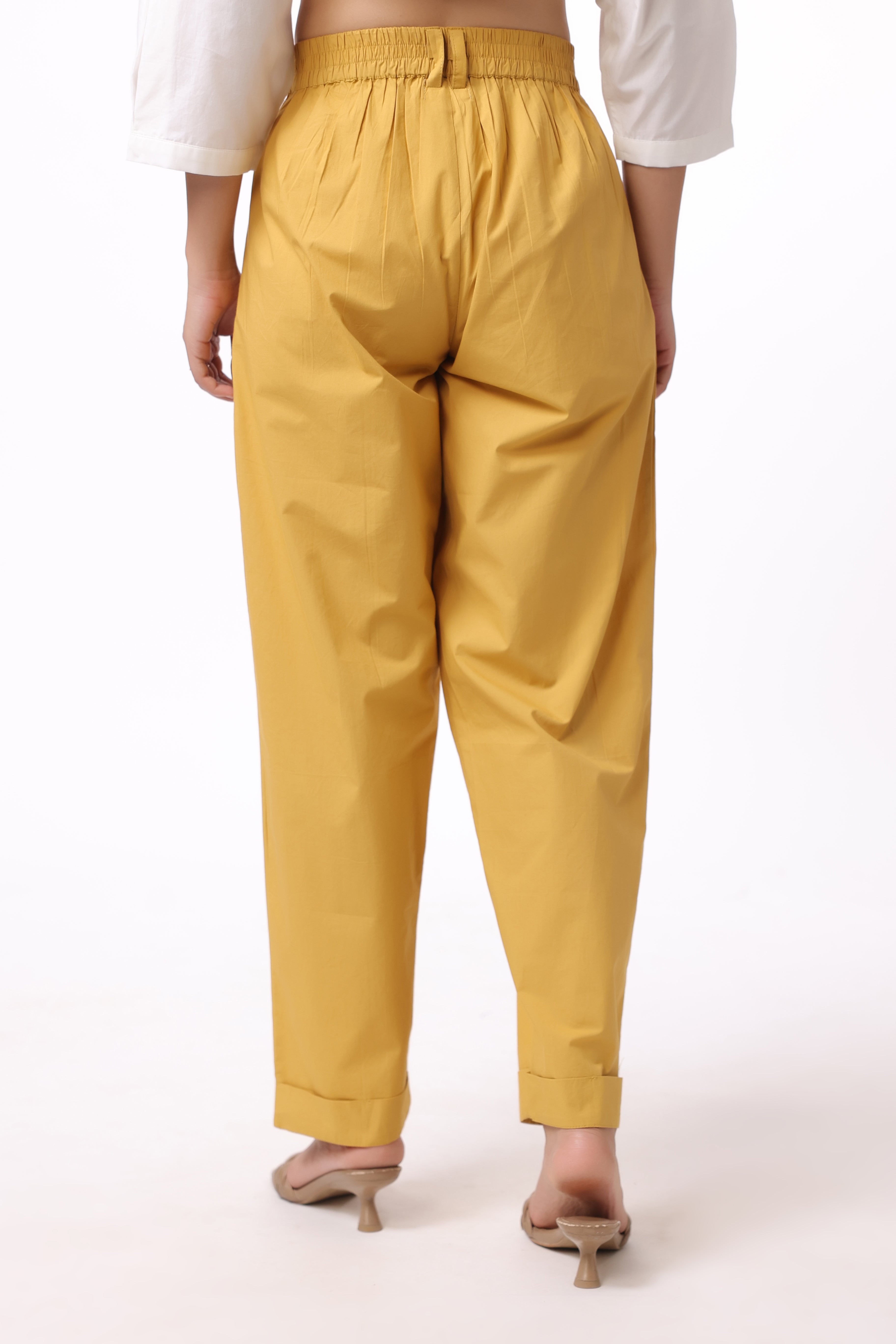 Women’s Yellow Cotton Trouser