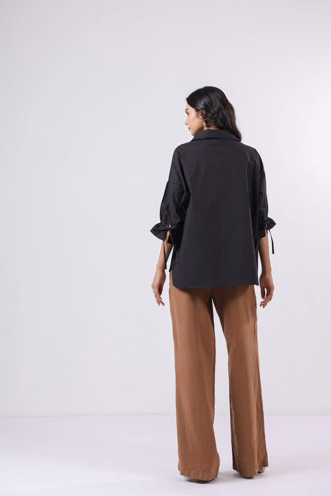 Women’s Black Cotton Poplin Top