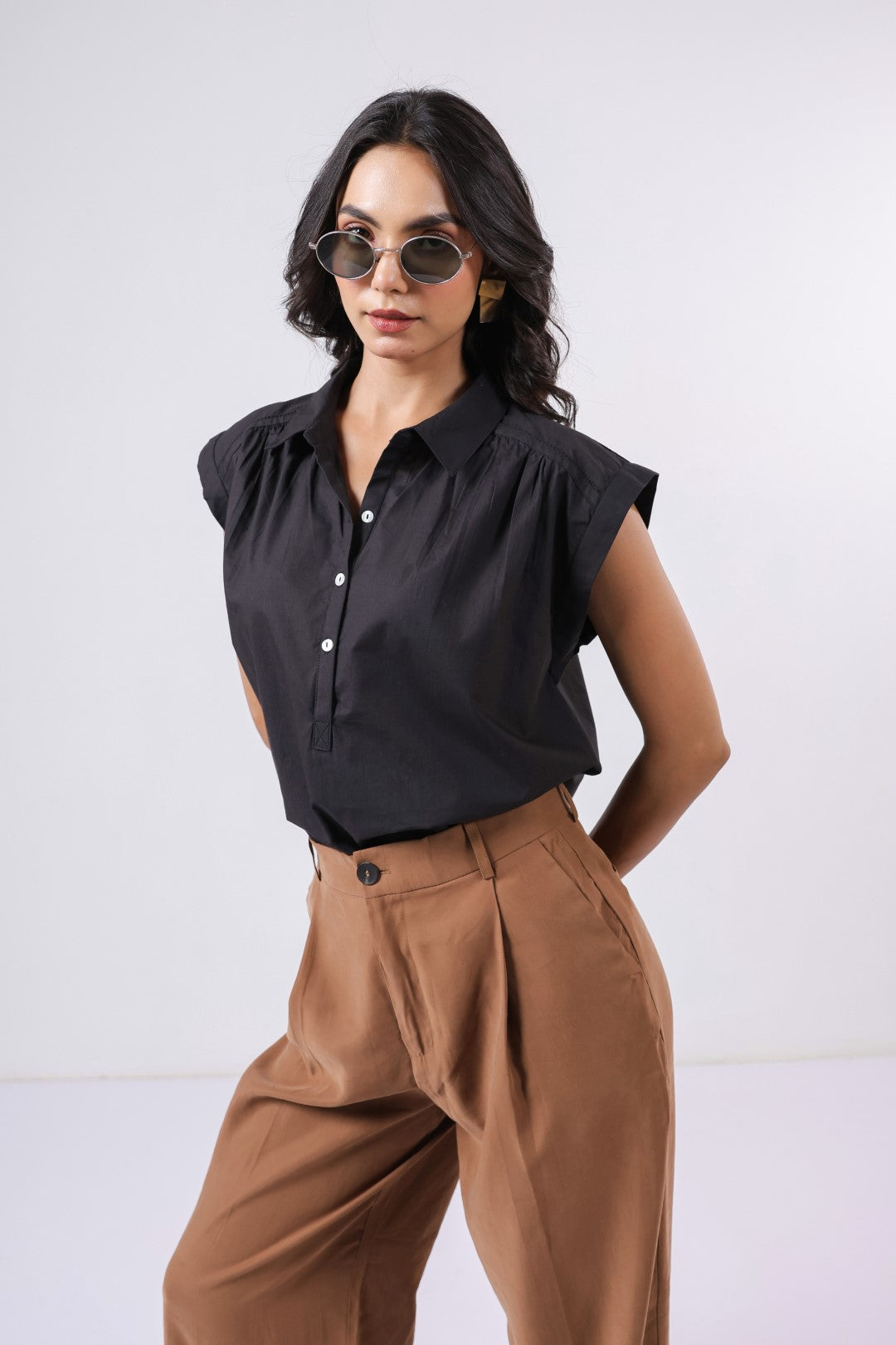 Women’s black cotton tops