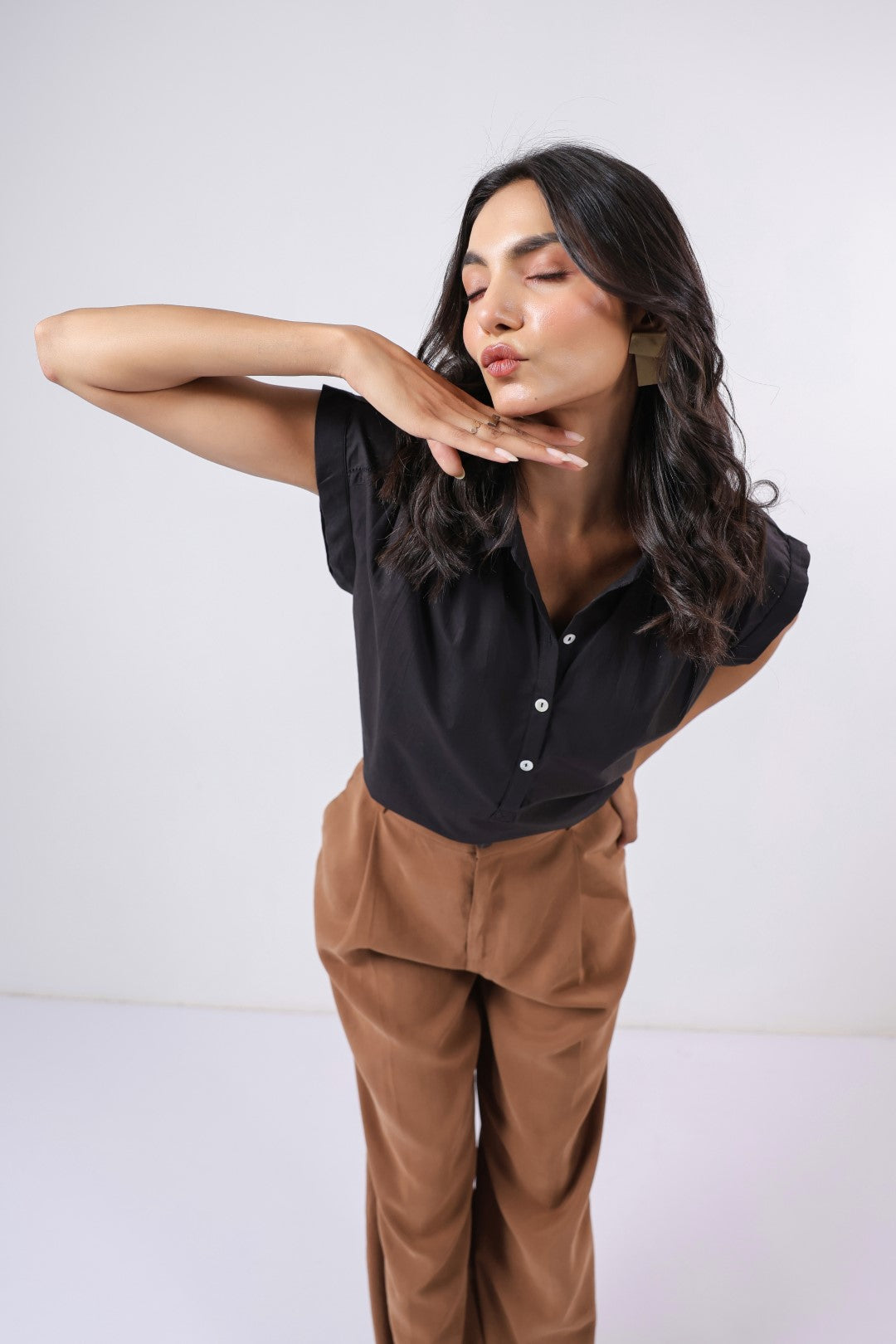 Women’s black cotton tops