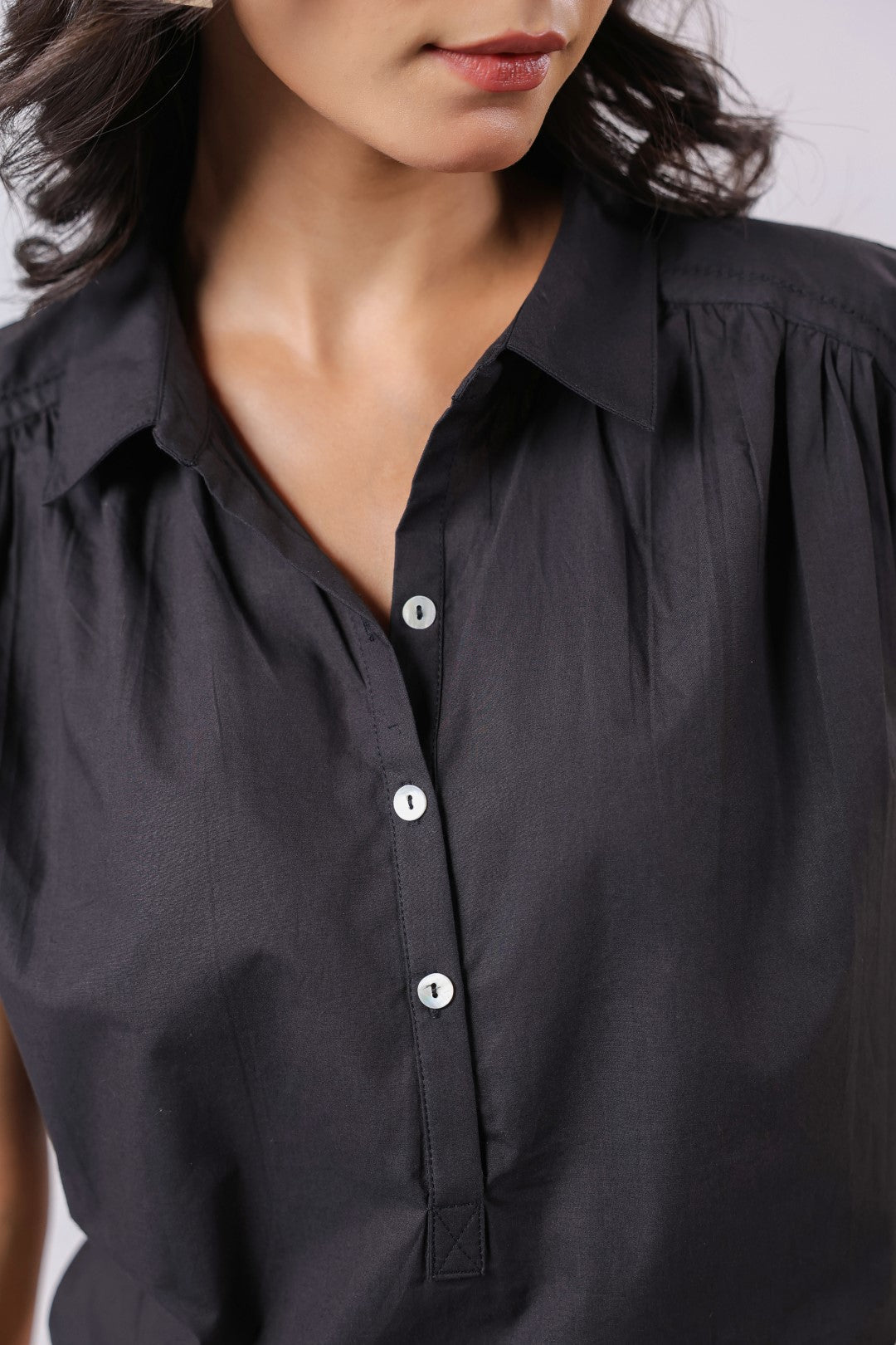 Women’s black cotton tops