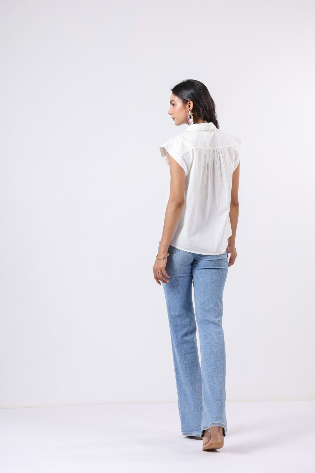 Women's white cotton tops