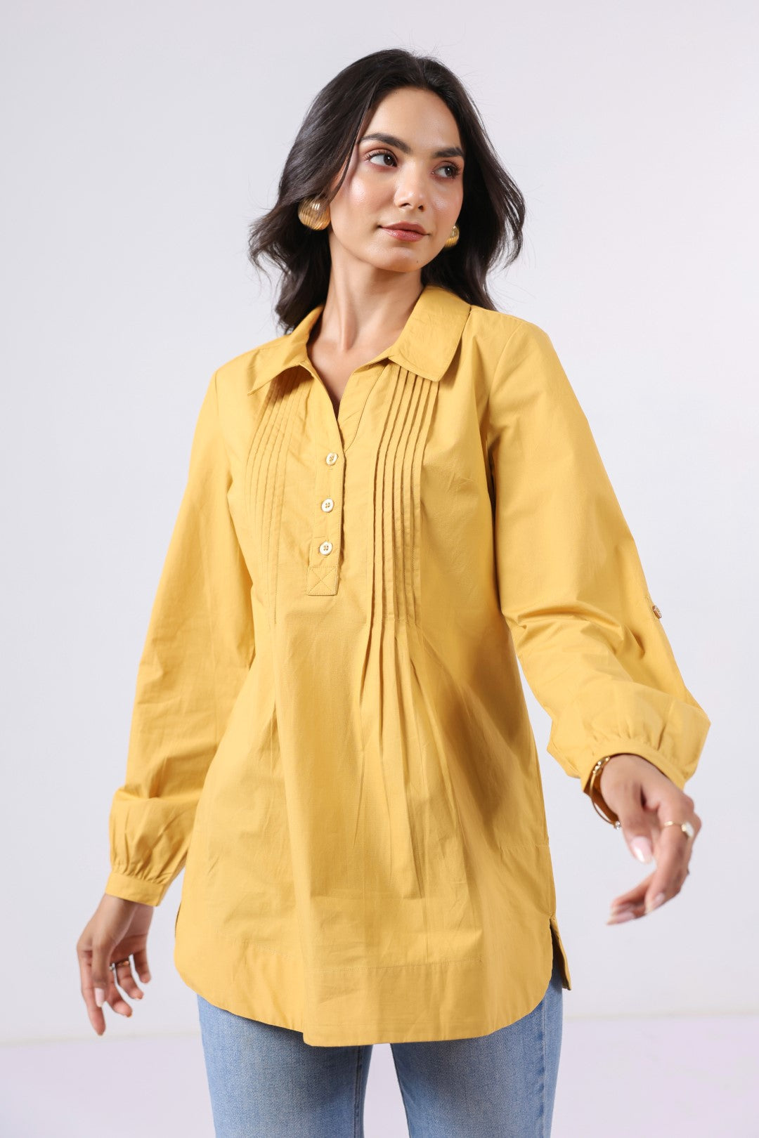 Women’s Yellow Cotton Poplin Top