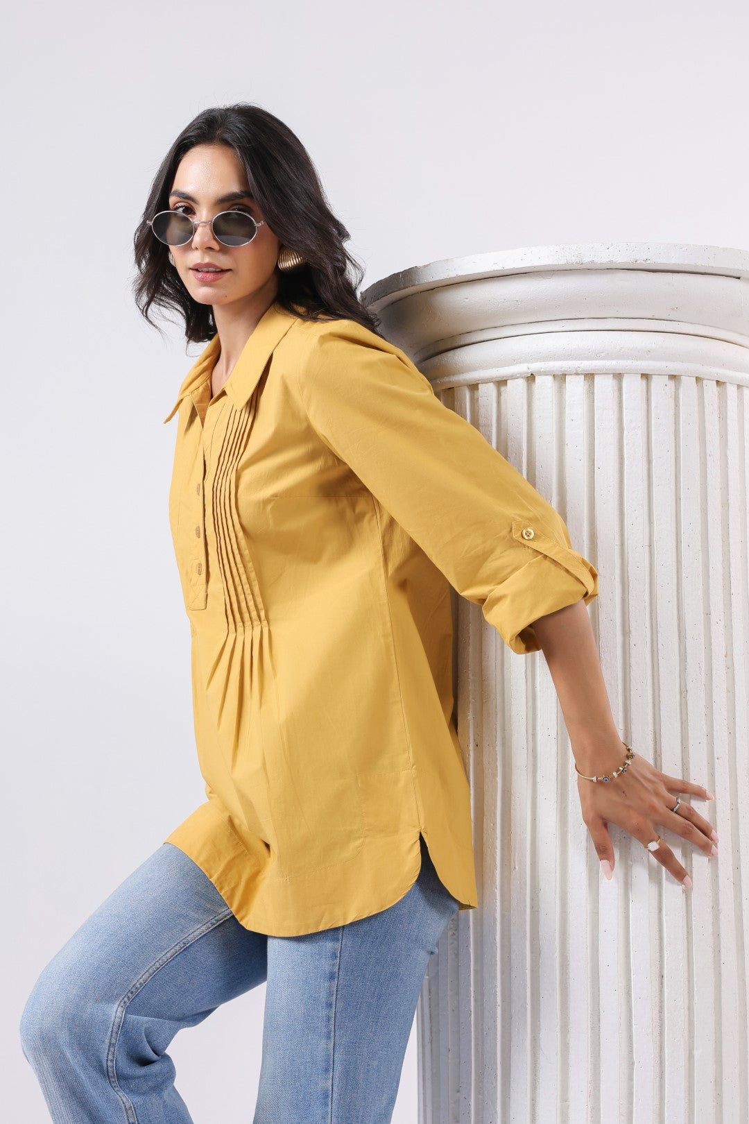 Women’s Yellow Cotton Poplin Top