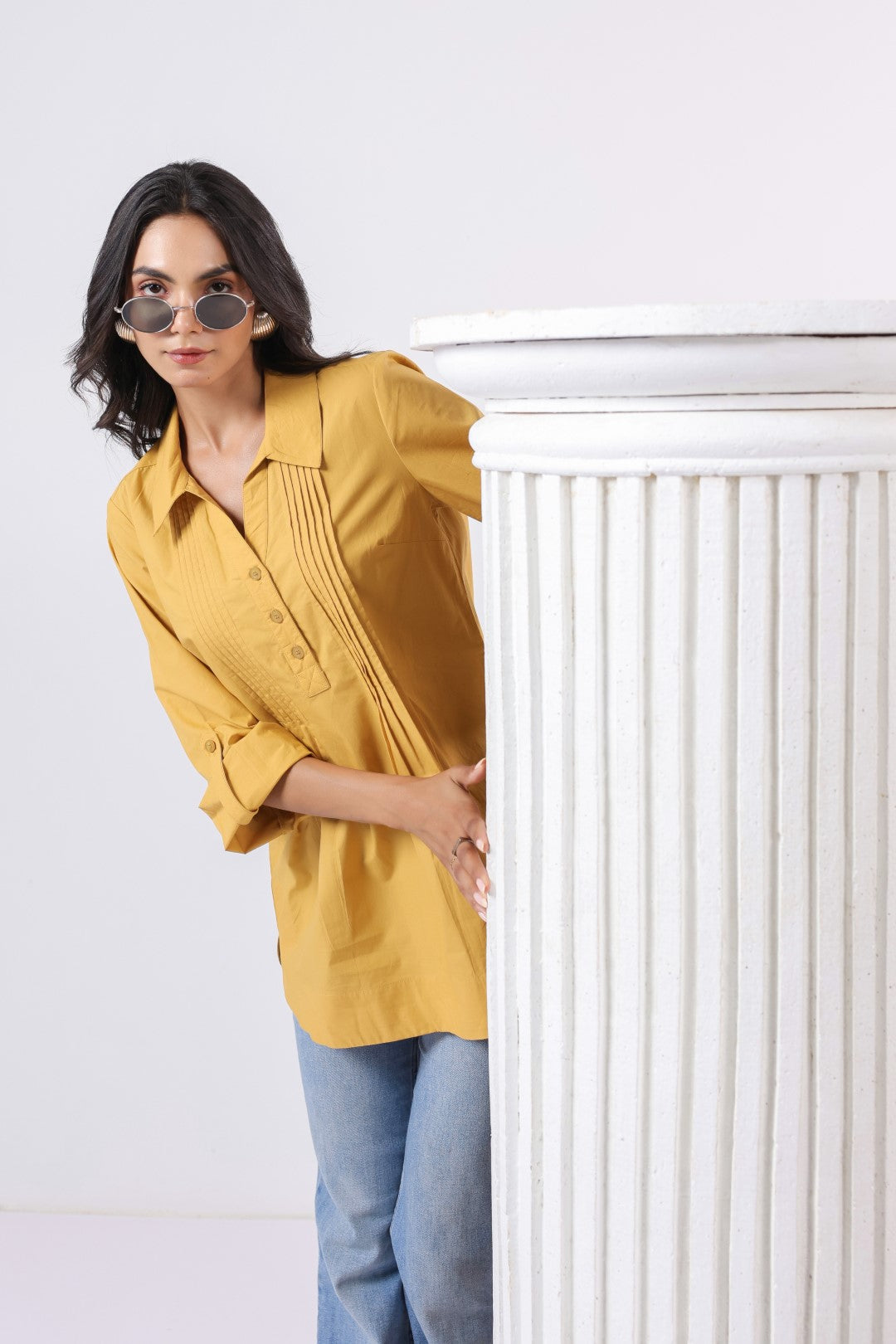 Women’s Yellow Cotton Poplin Top
