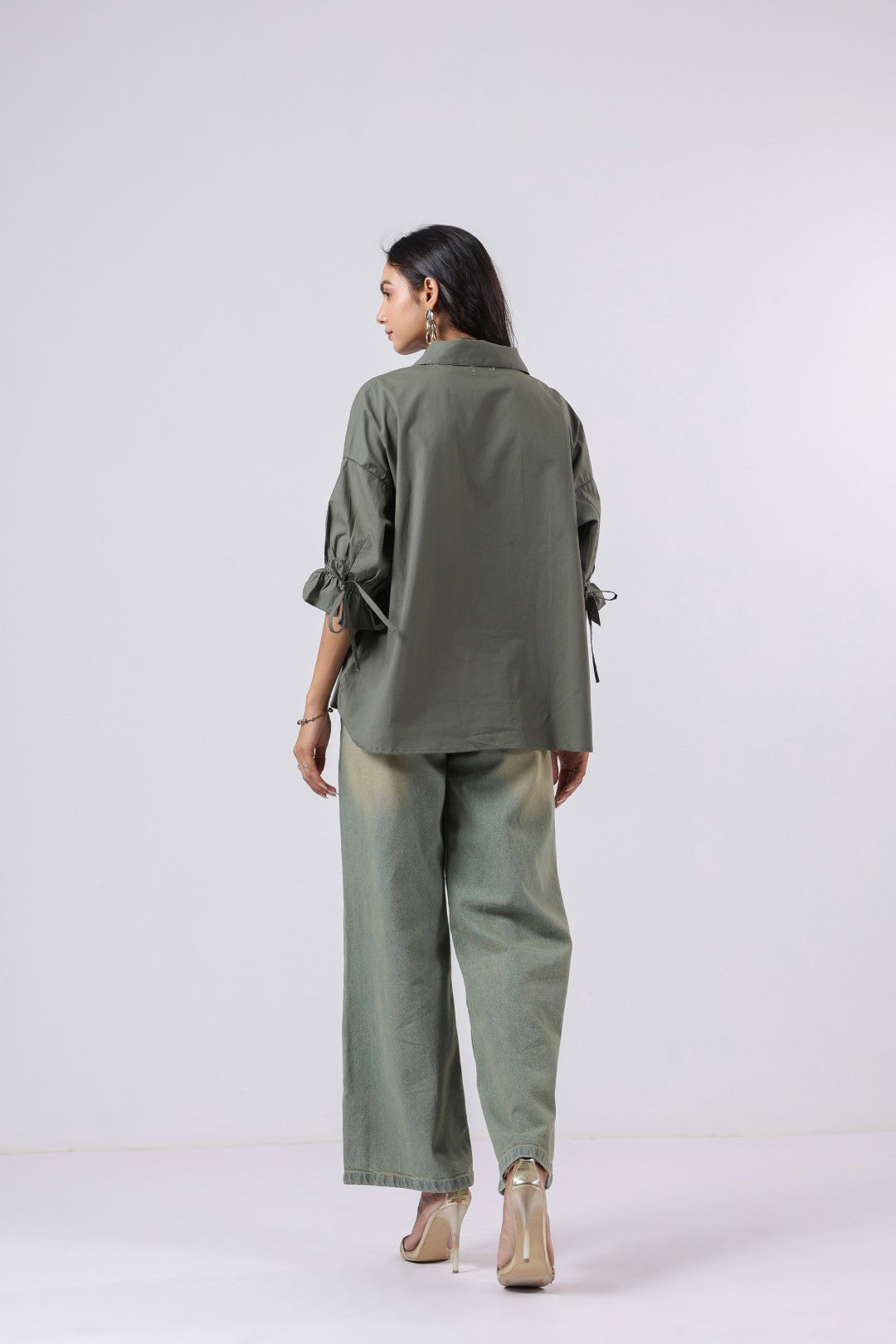 Women’s Green Cotton Poplin Top
