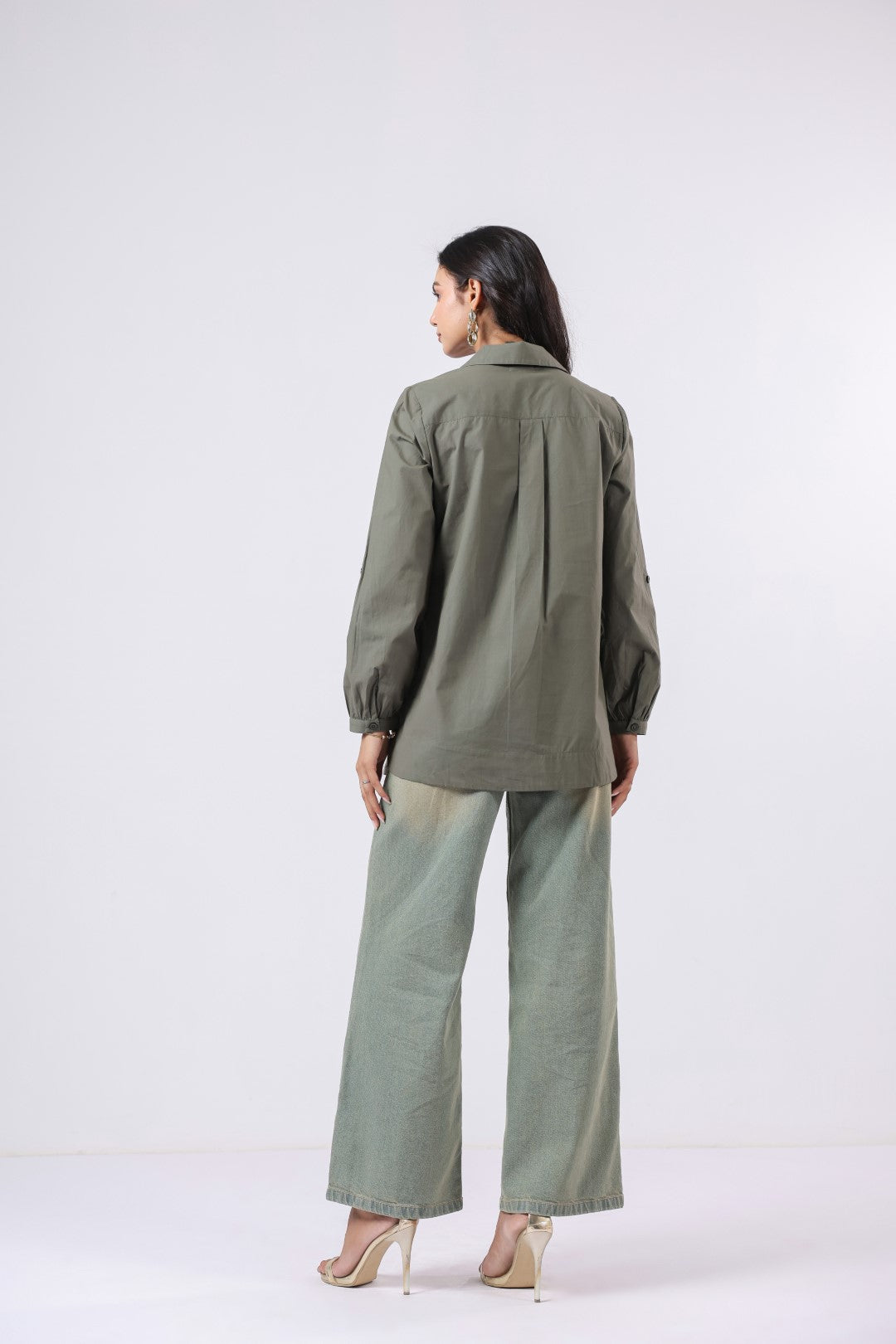 Women’s Green Cotton Poplin Top