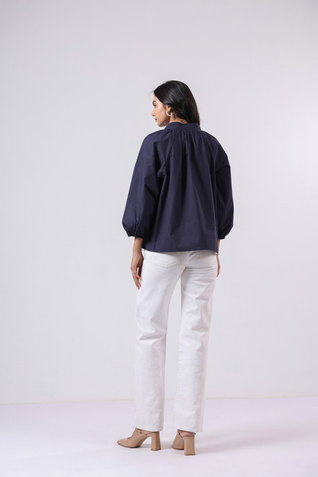 Women's navy cotton tops