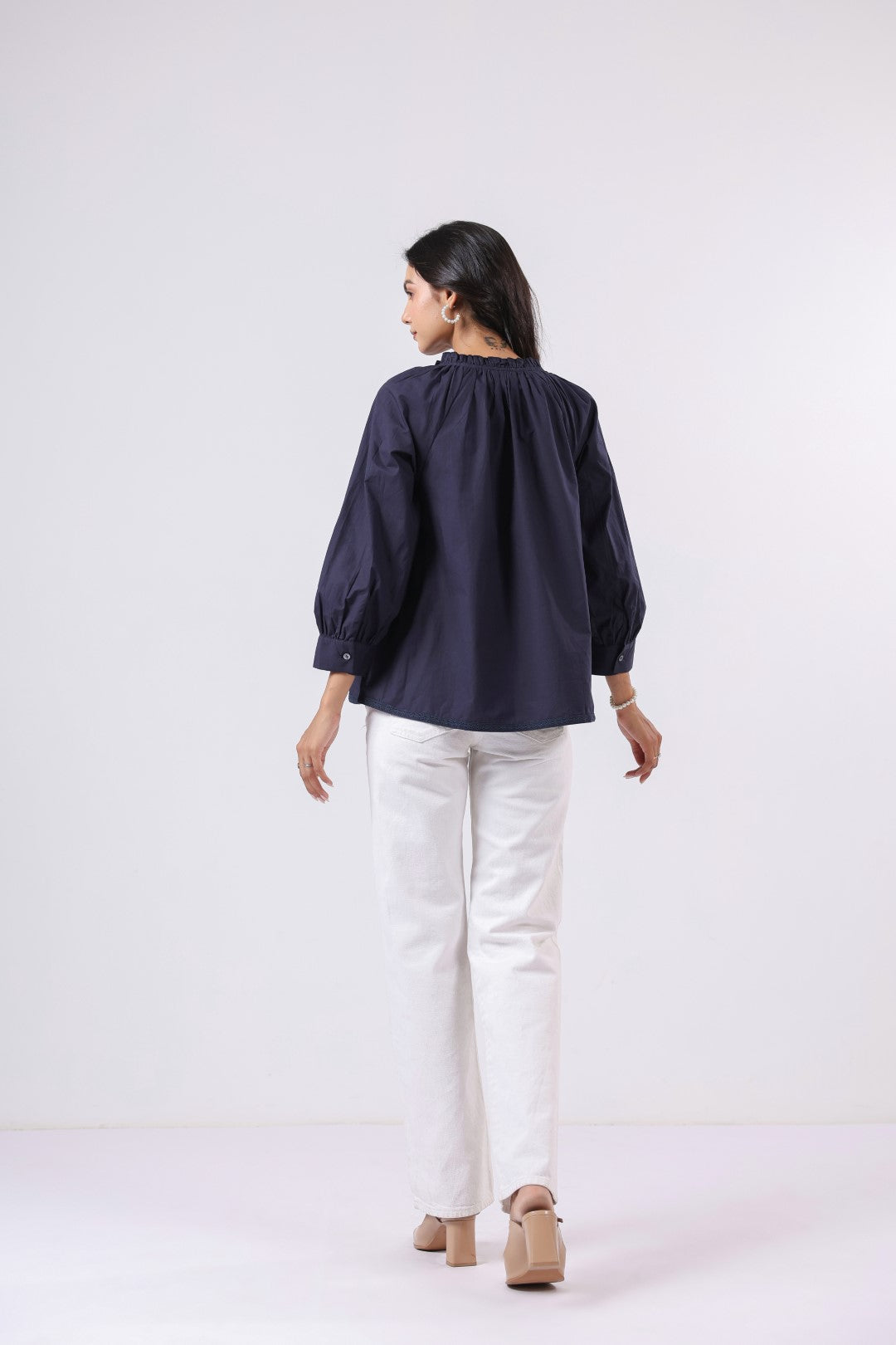 Women's navy cotton tops
