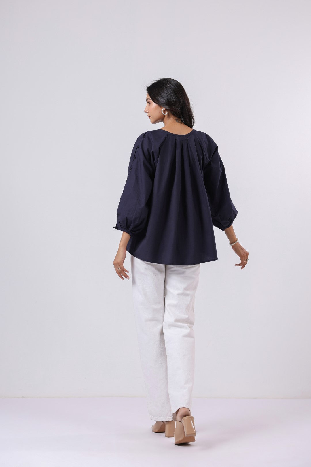 Women's navy cotton tops