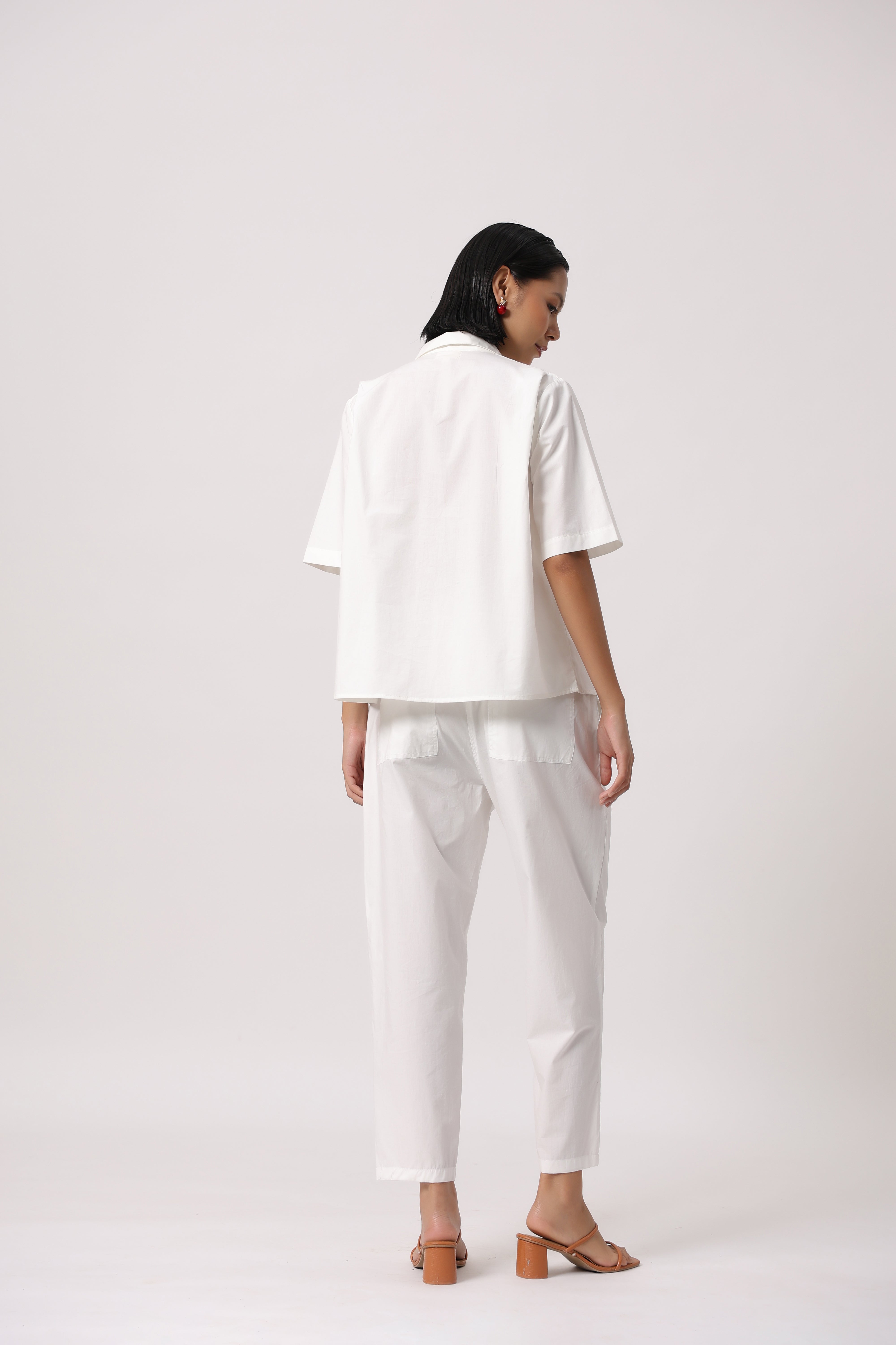 Women’s White Cotton Poplin Top