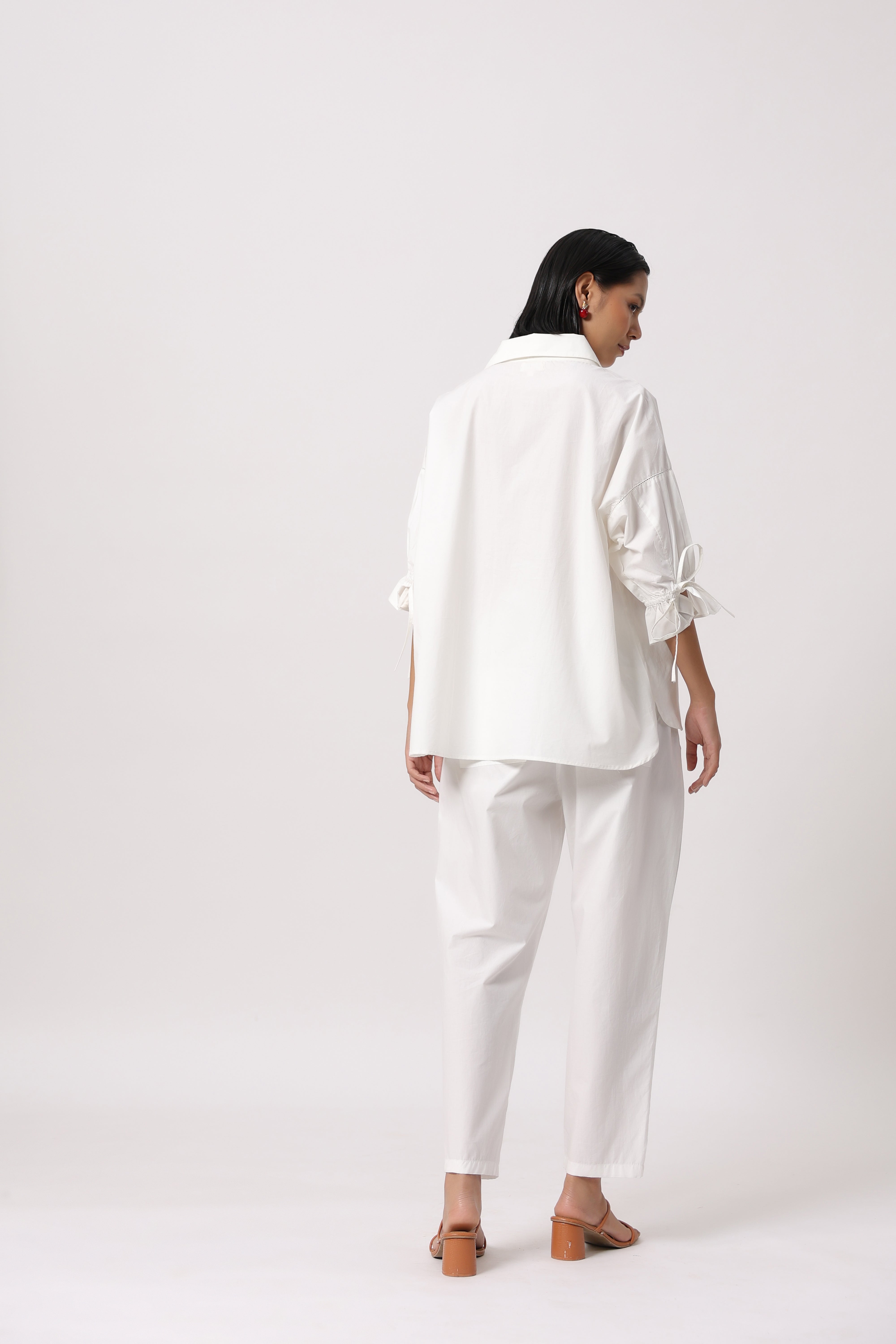 Women’s White Cotton Poplin Co-Ord Set