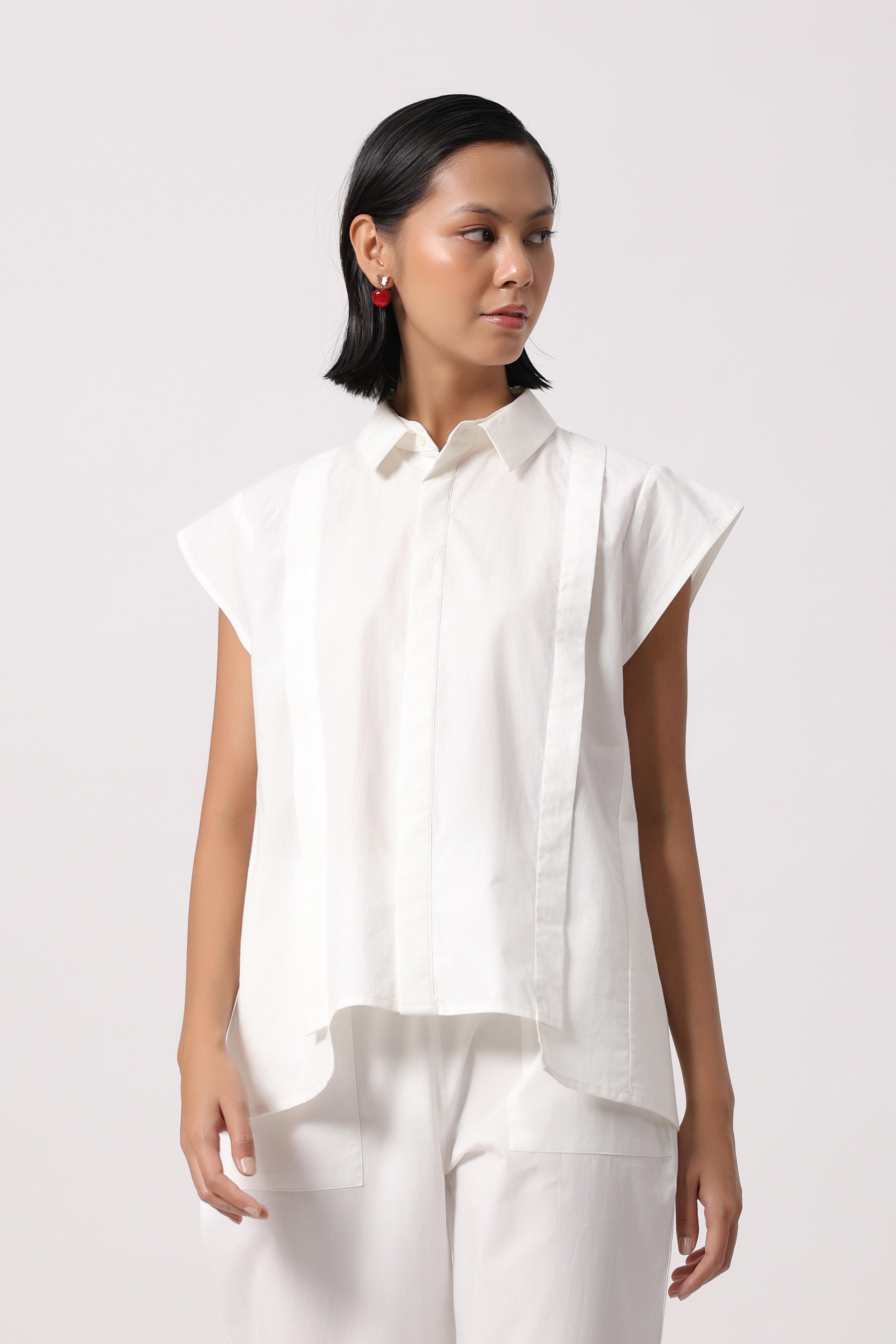 Women’s White Cotton Poplin Co-Ord Set