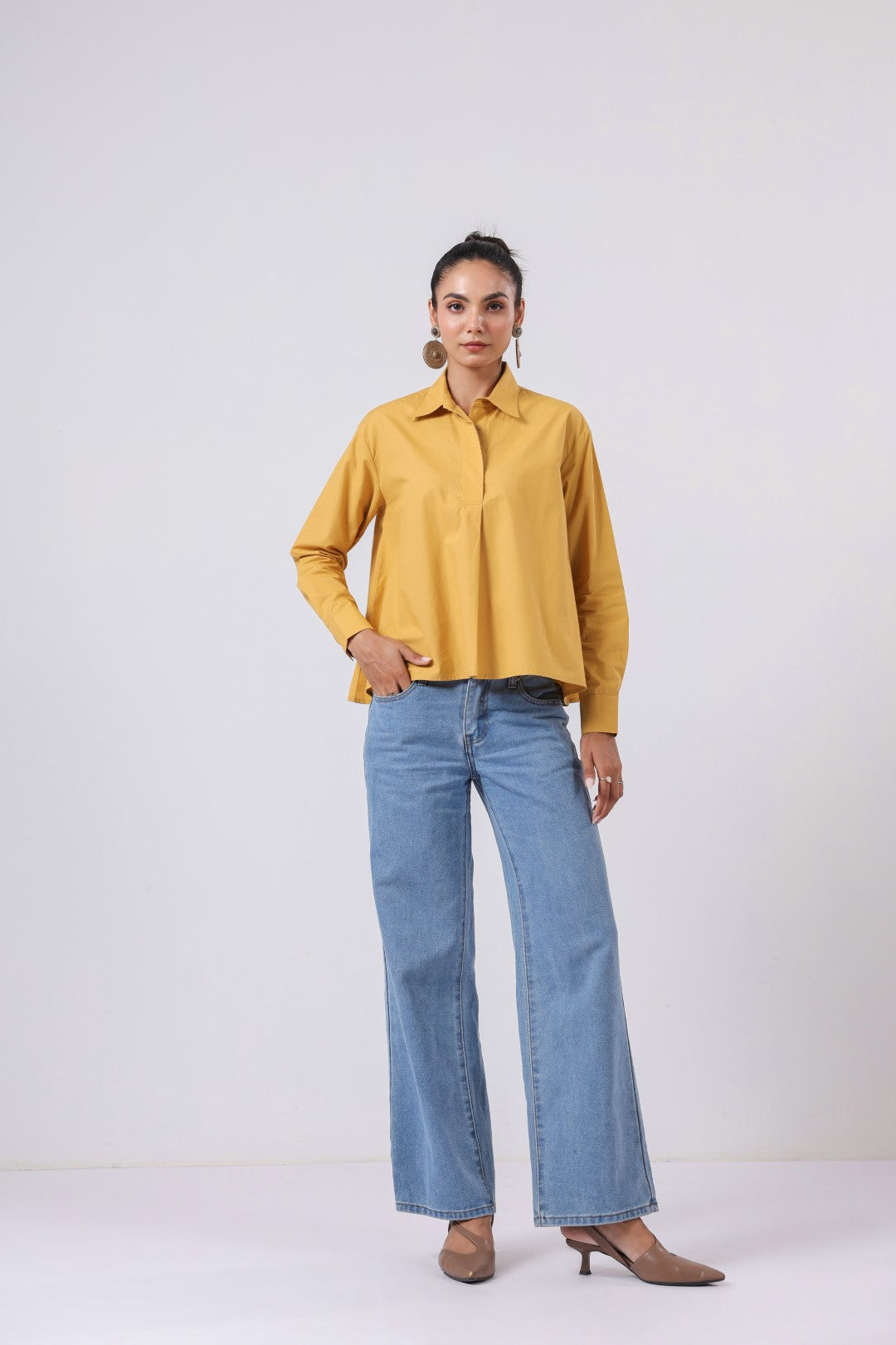 Women’s Yellow Cotton Poplin Top