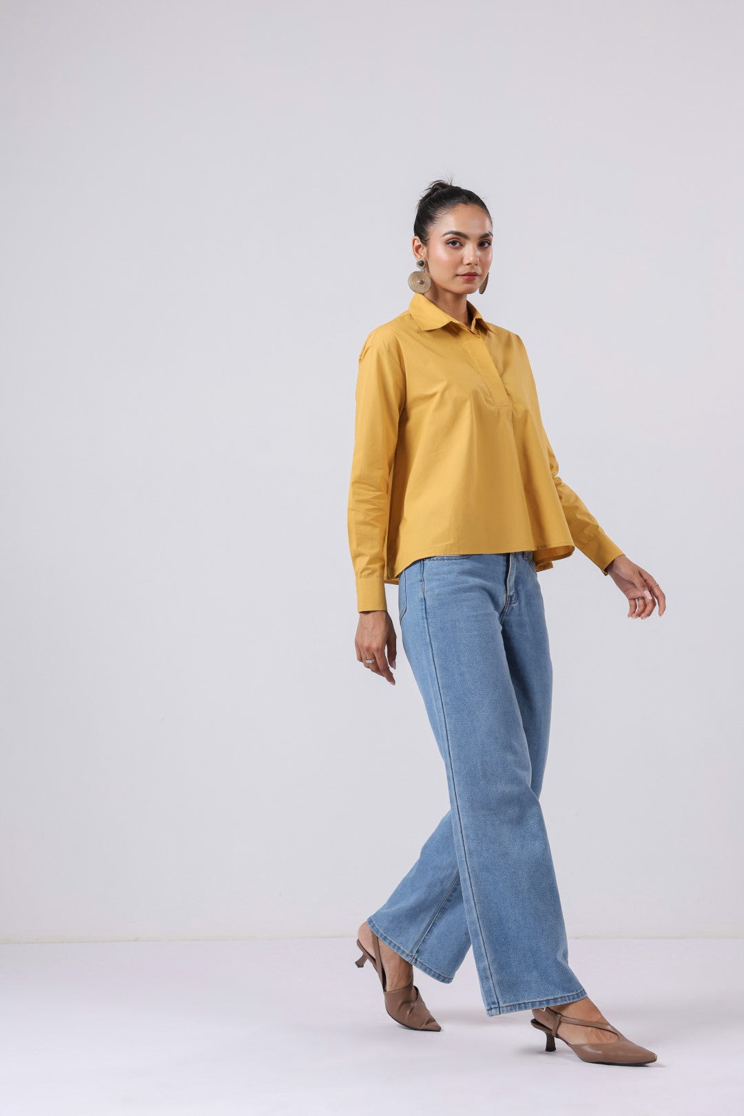 Women’s Yellow Cotton Poplin Top