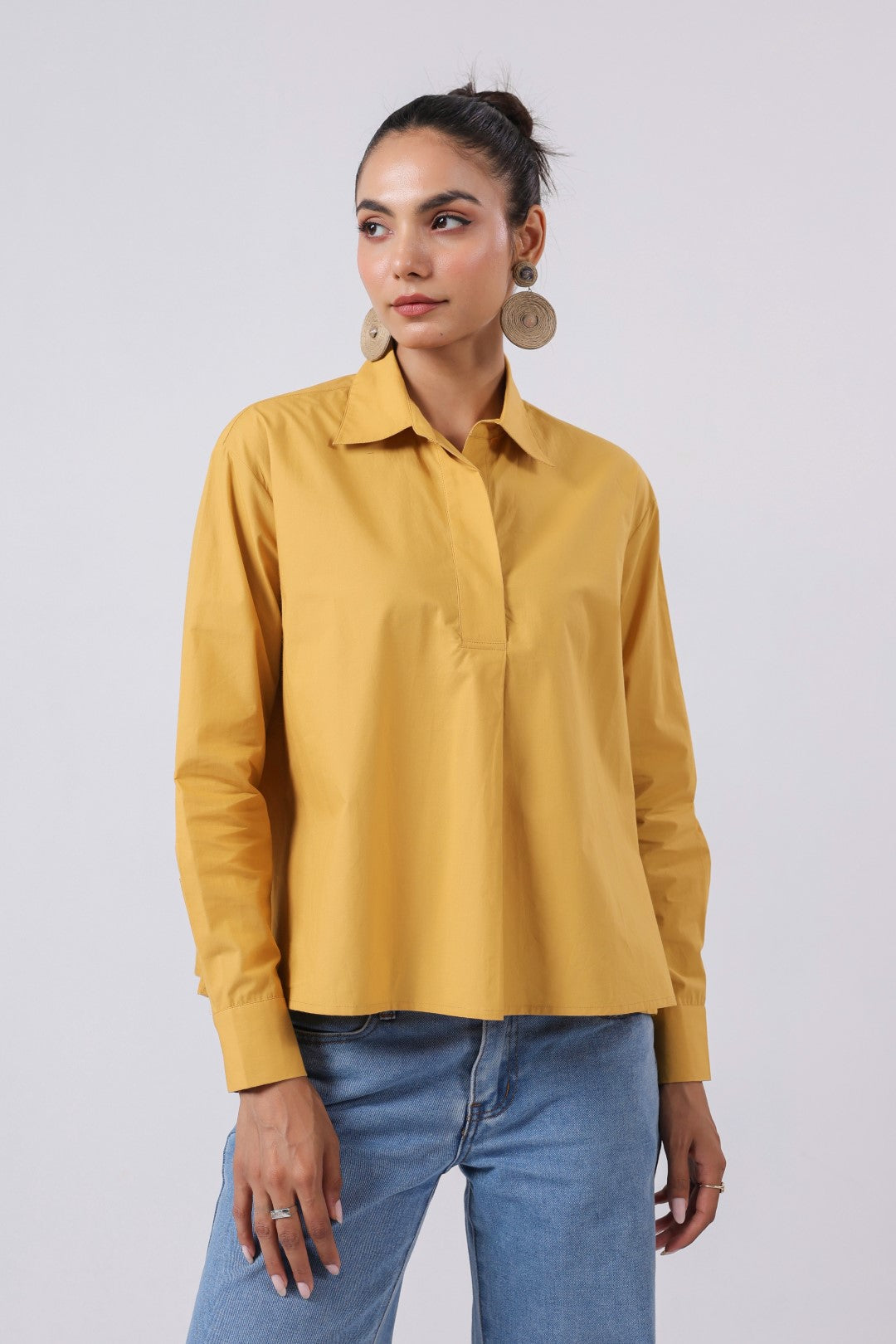 Women’s Yellow Cotton Poplin Top
