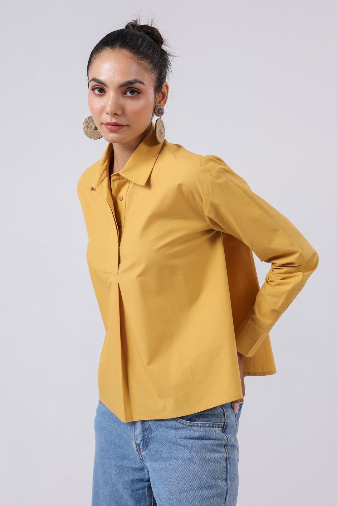 Women’s Yellow Cotton Poplin Top