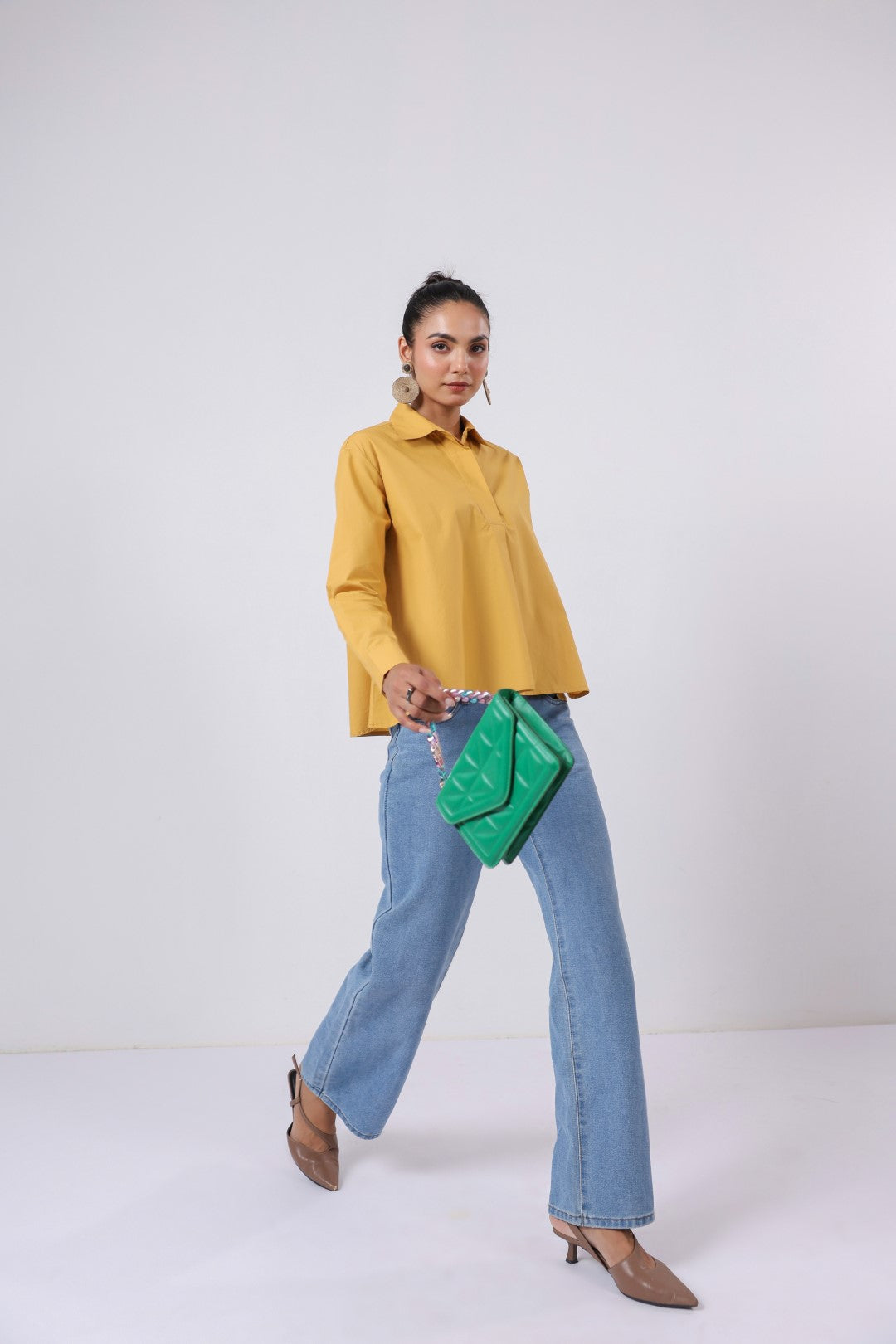 Women’s Yellow Cotton Poplin Top