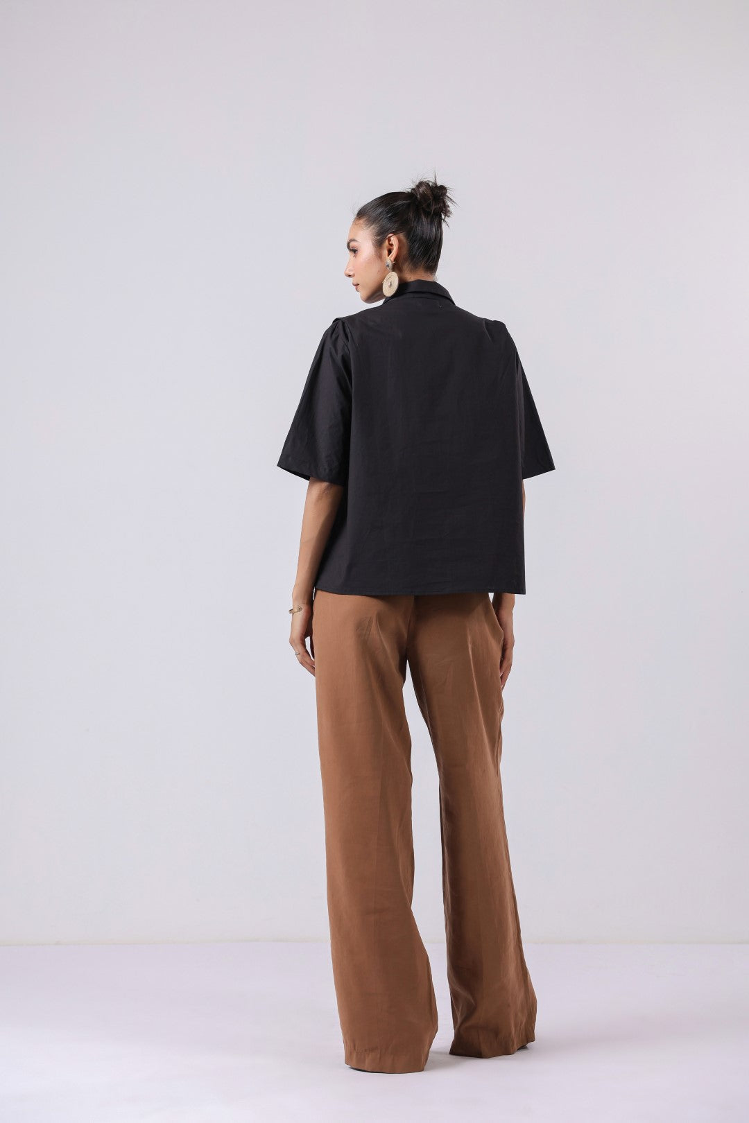 Women’s Black Cotton Poplin Top