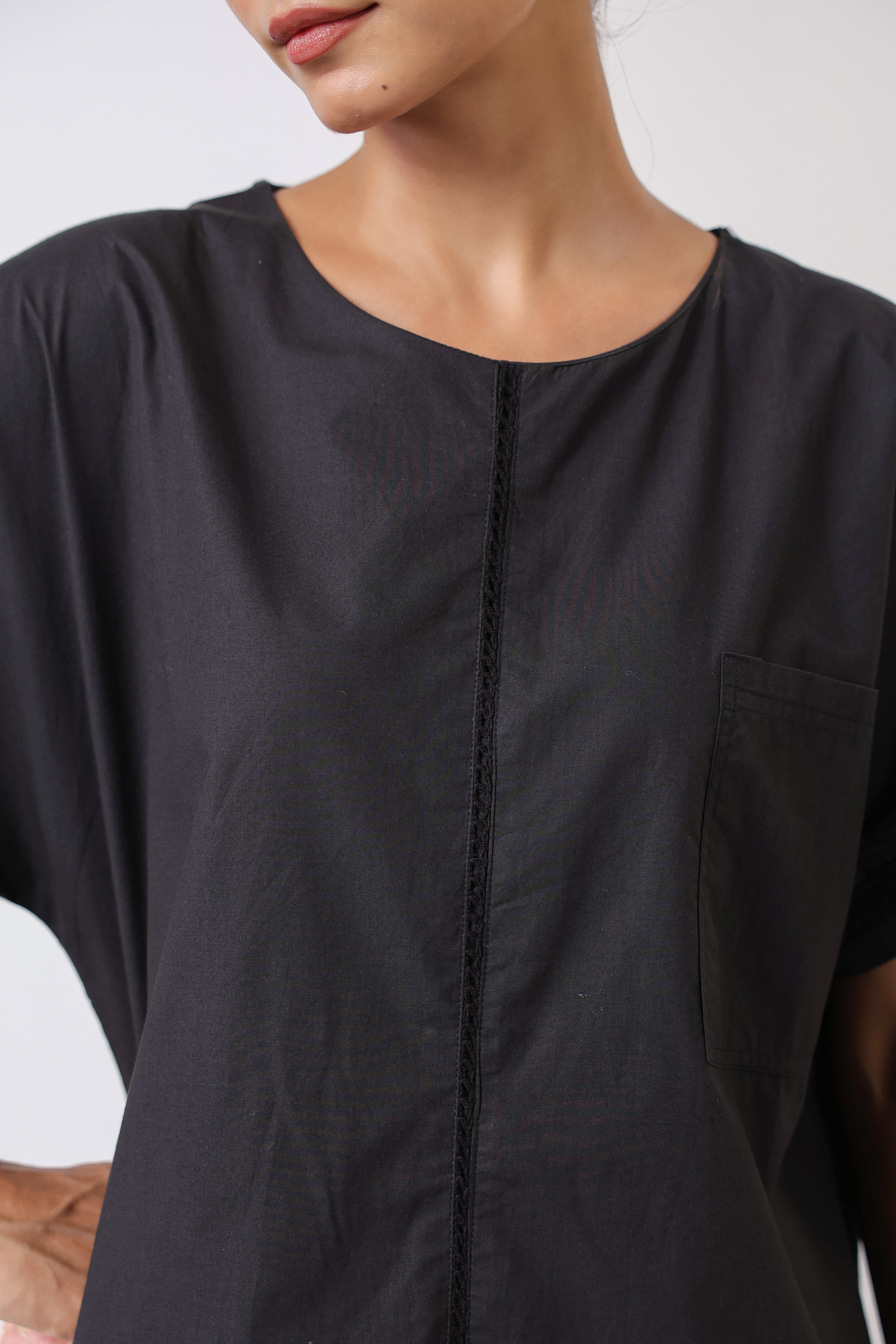 Women's Black Cotton Top