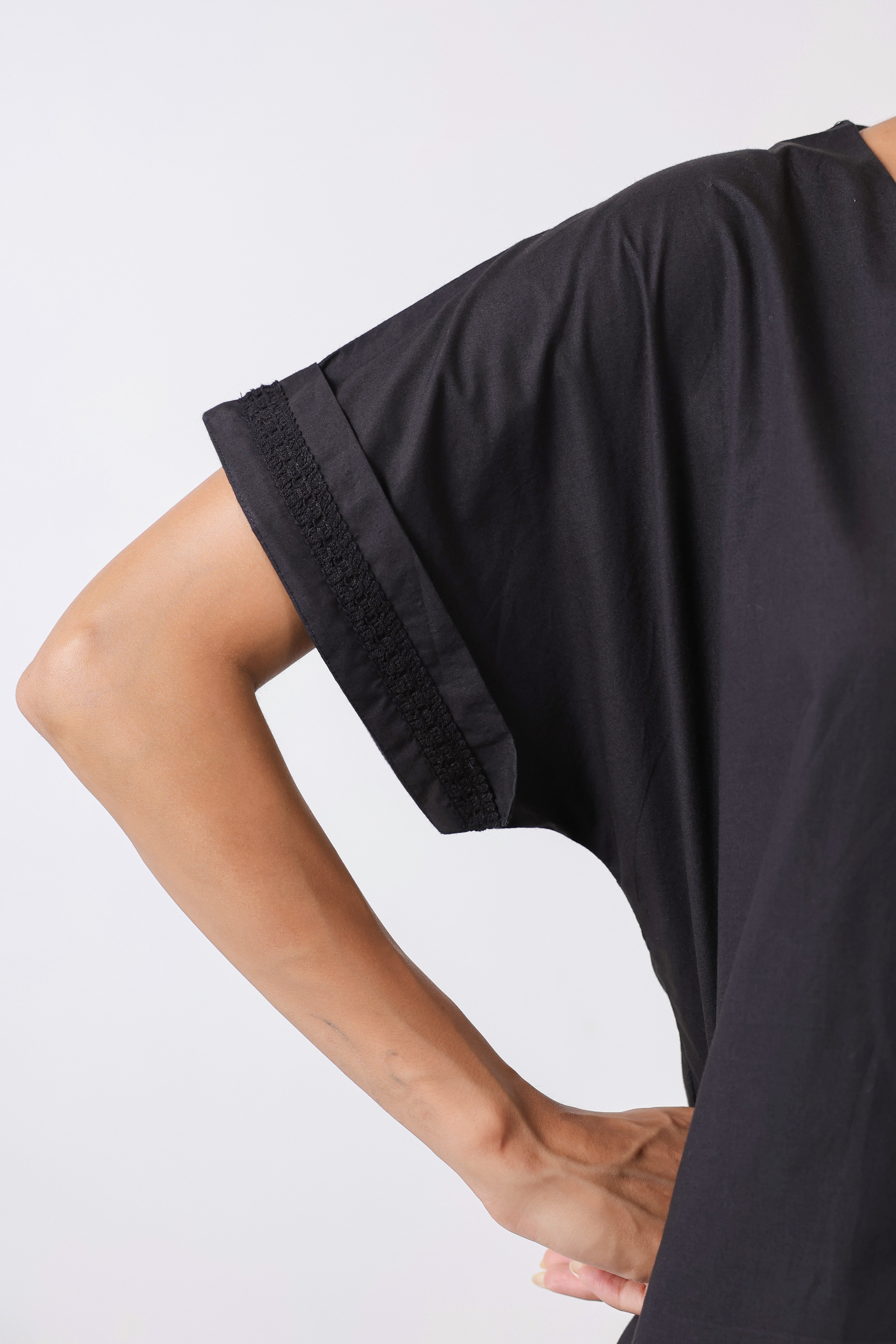 Women's Black Cotton Top