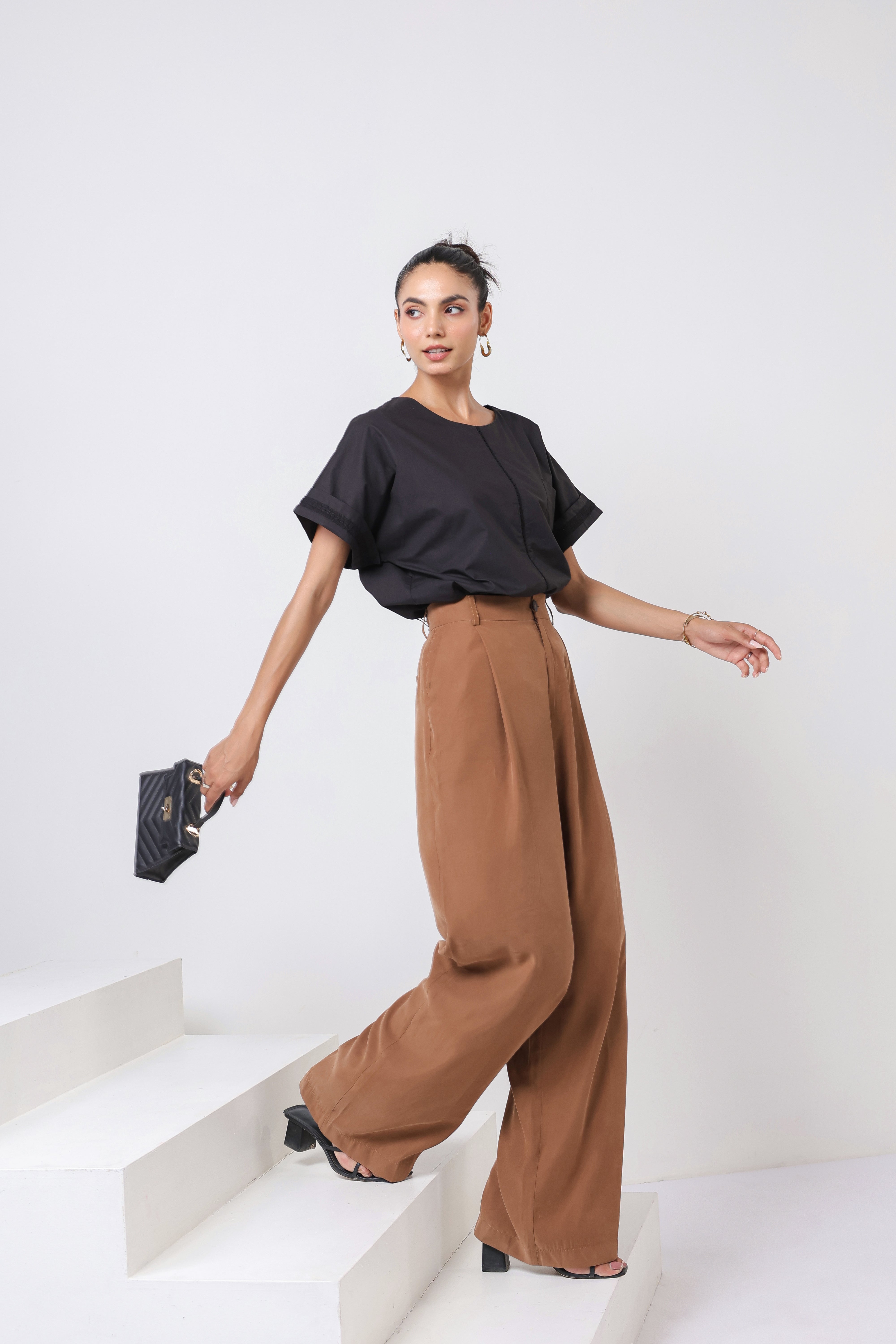 Women's Black Cotton Top