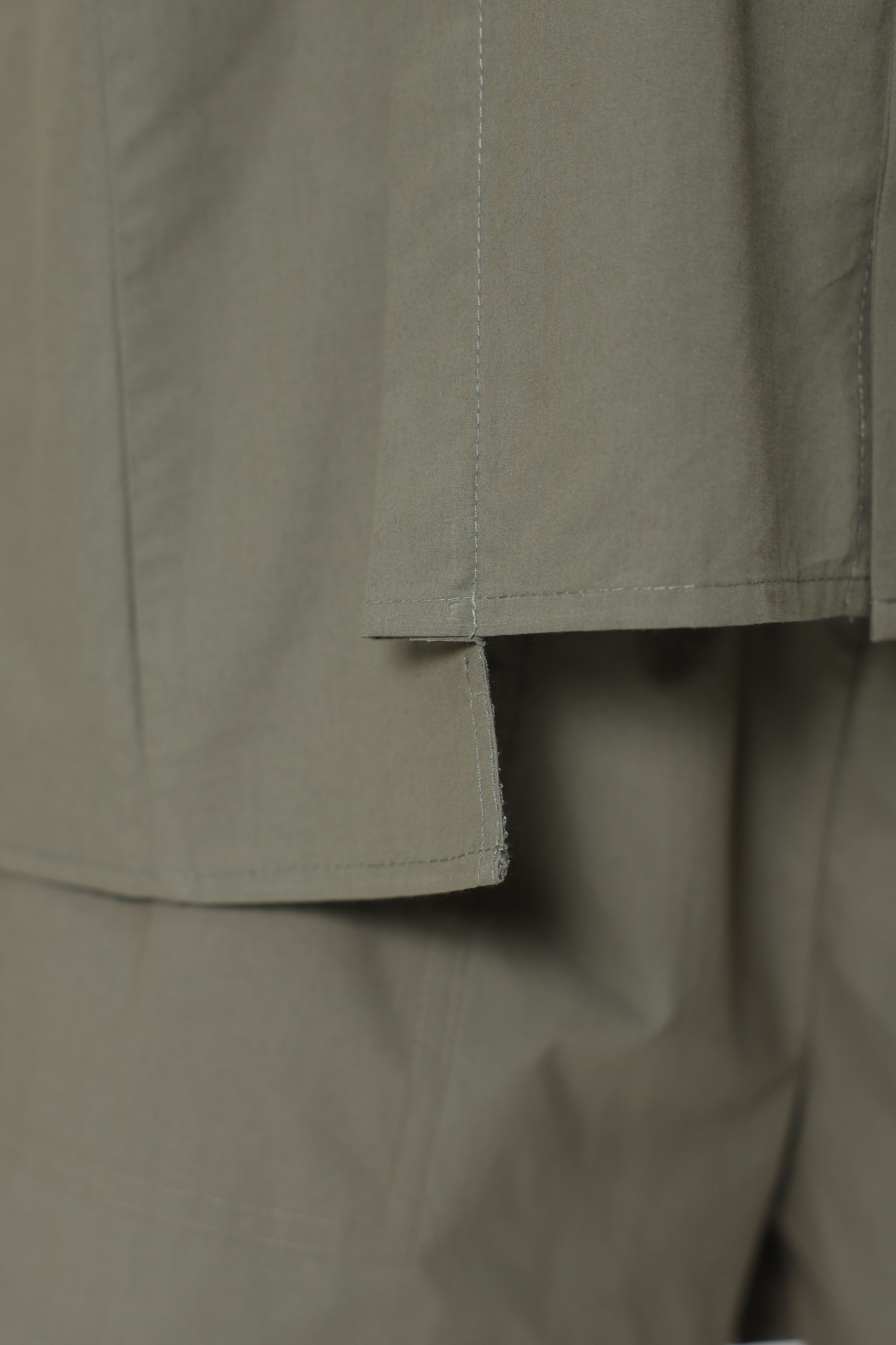 MUUN Women Khaki Green Solid Cotton Short Sleeve Shirt Collar Co-Ord Set