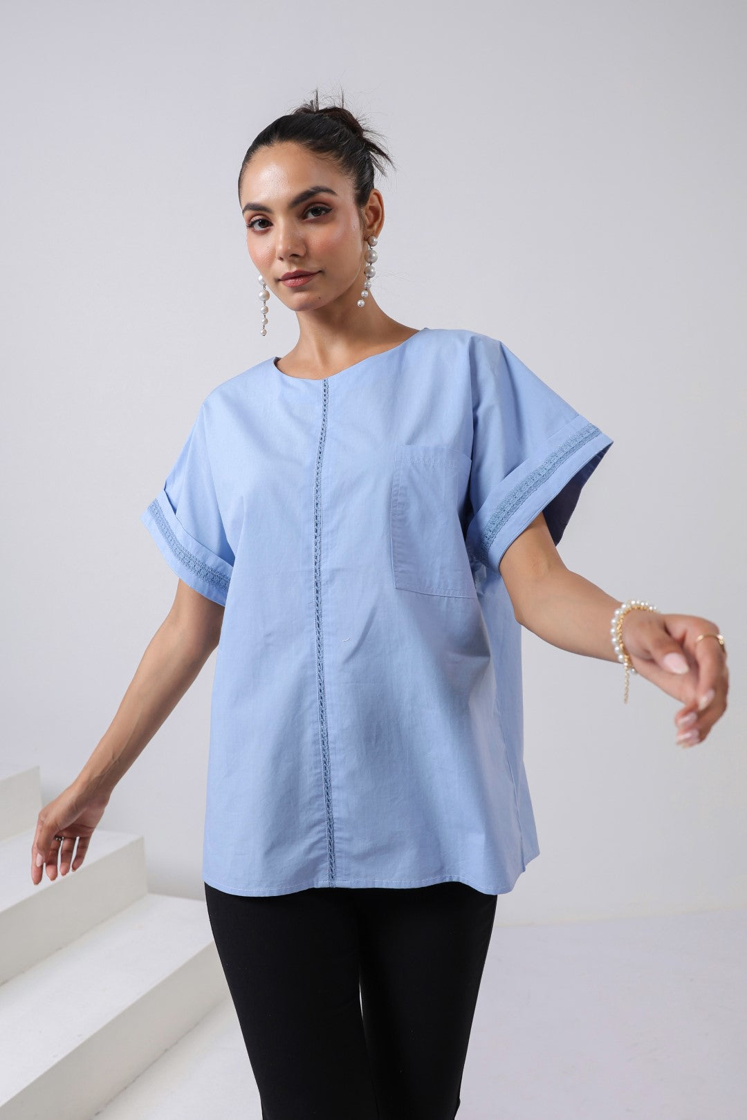 Women’s Blue Cotton Shirt