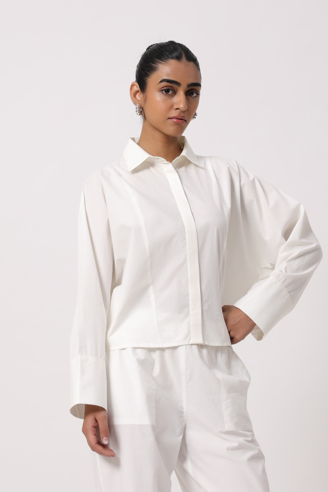 Women’s White Cotton Poplin Top