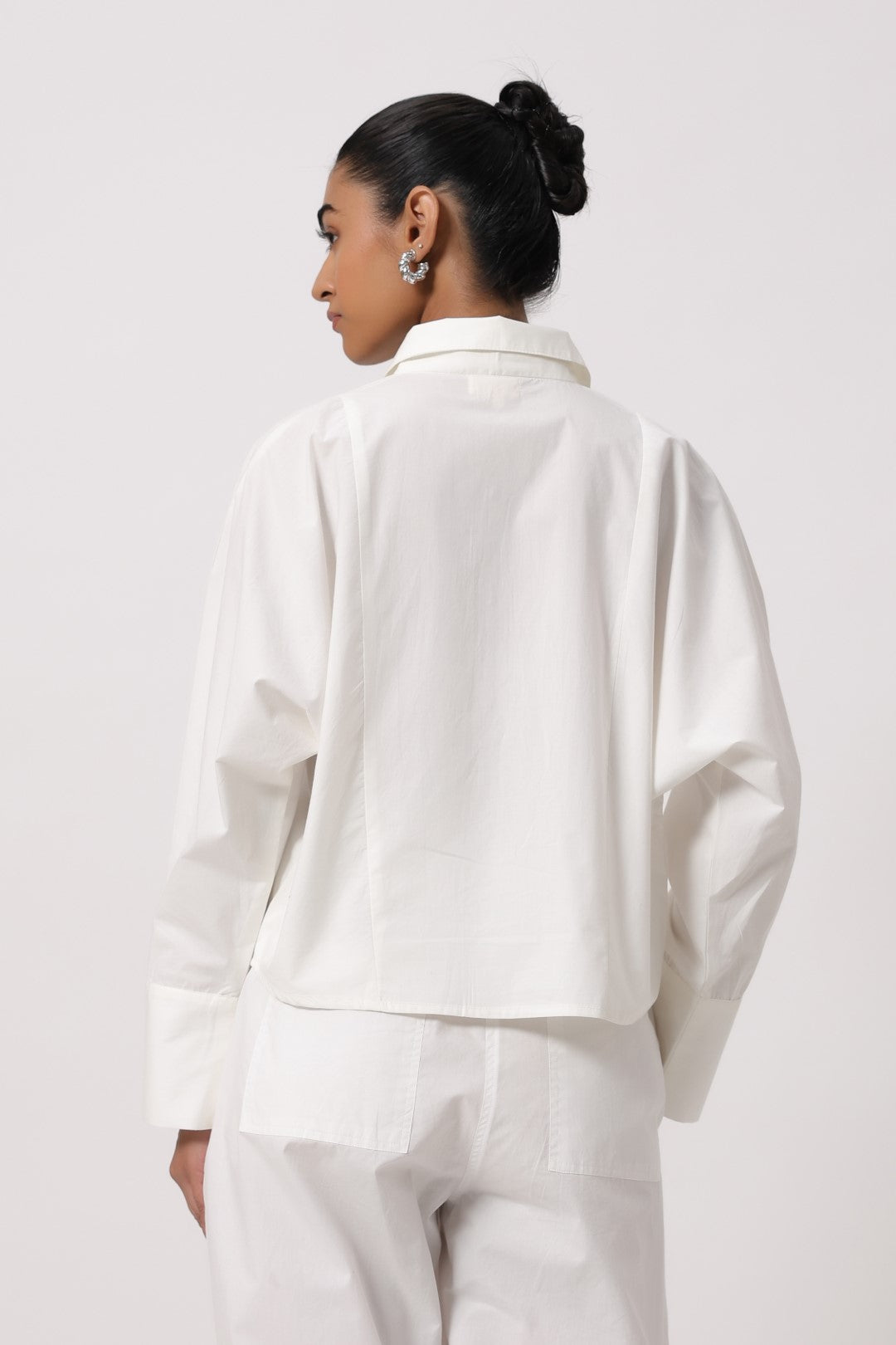 Women’s White Cotton Poplin Top