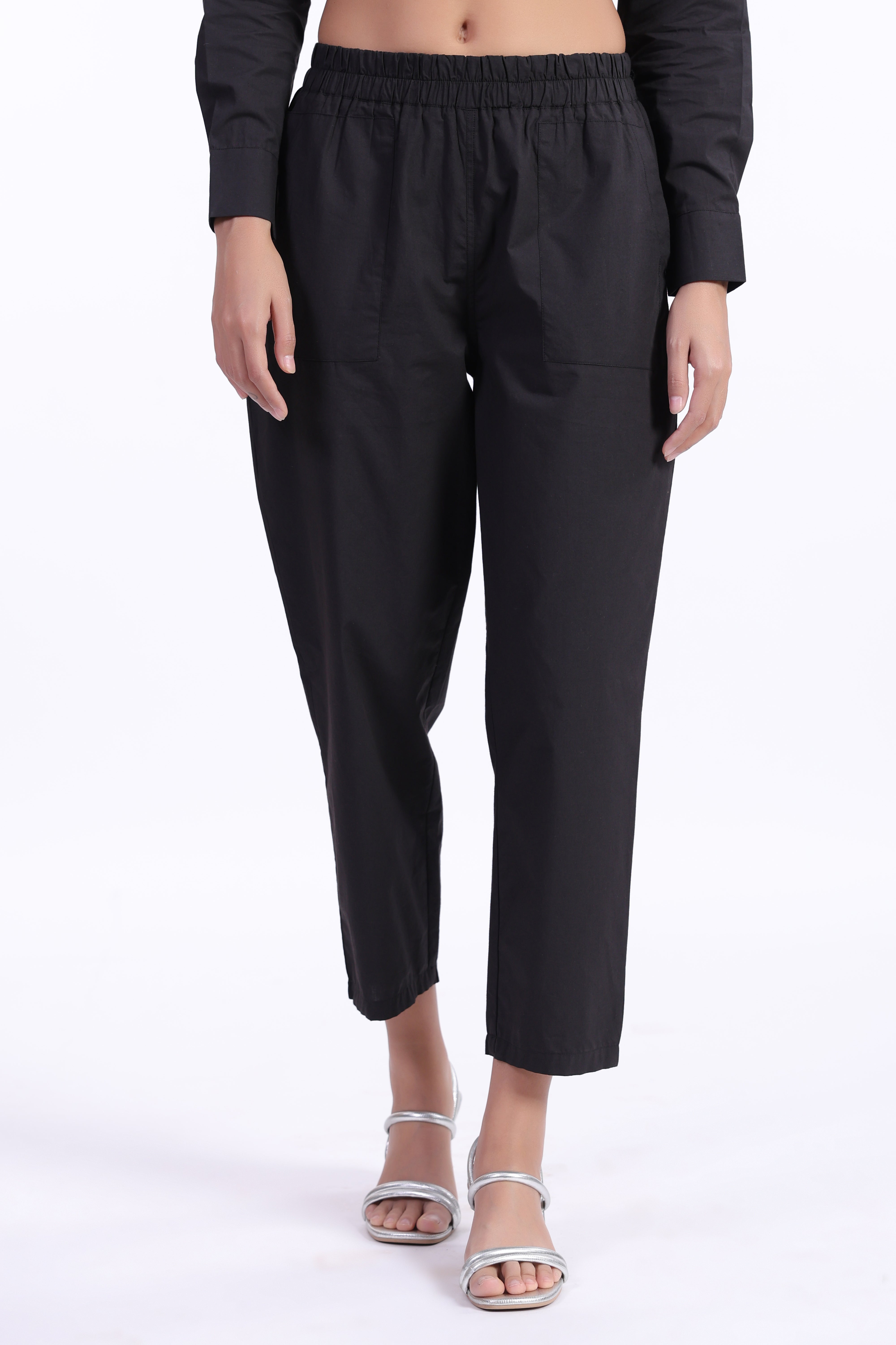 Women’s Black Cotton Trouser