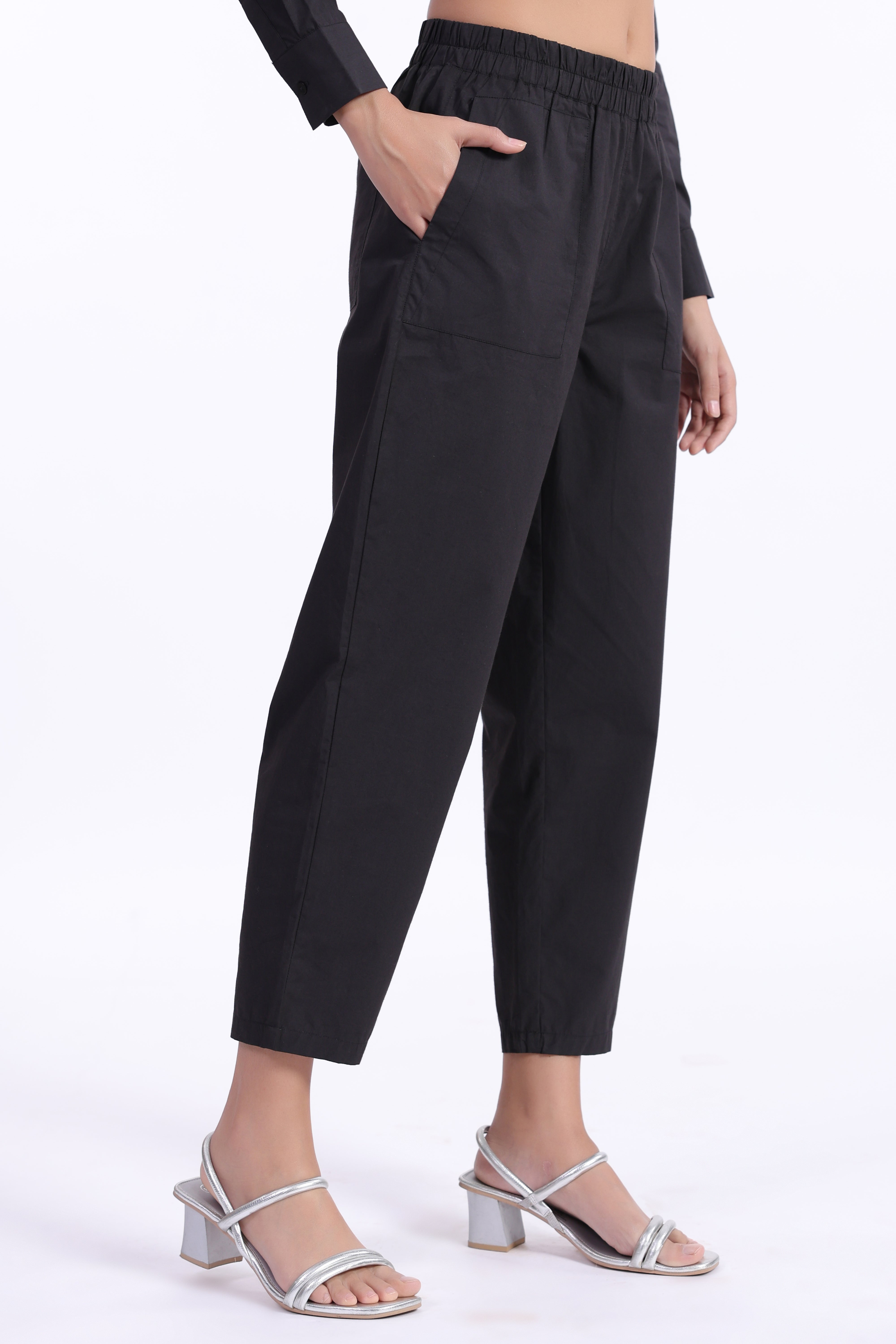Women’s Black Cotton Trouser