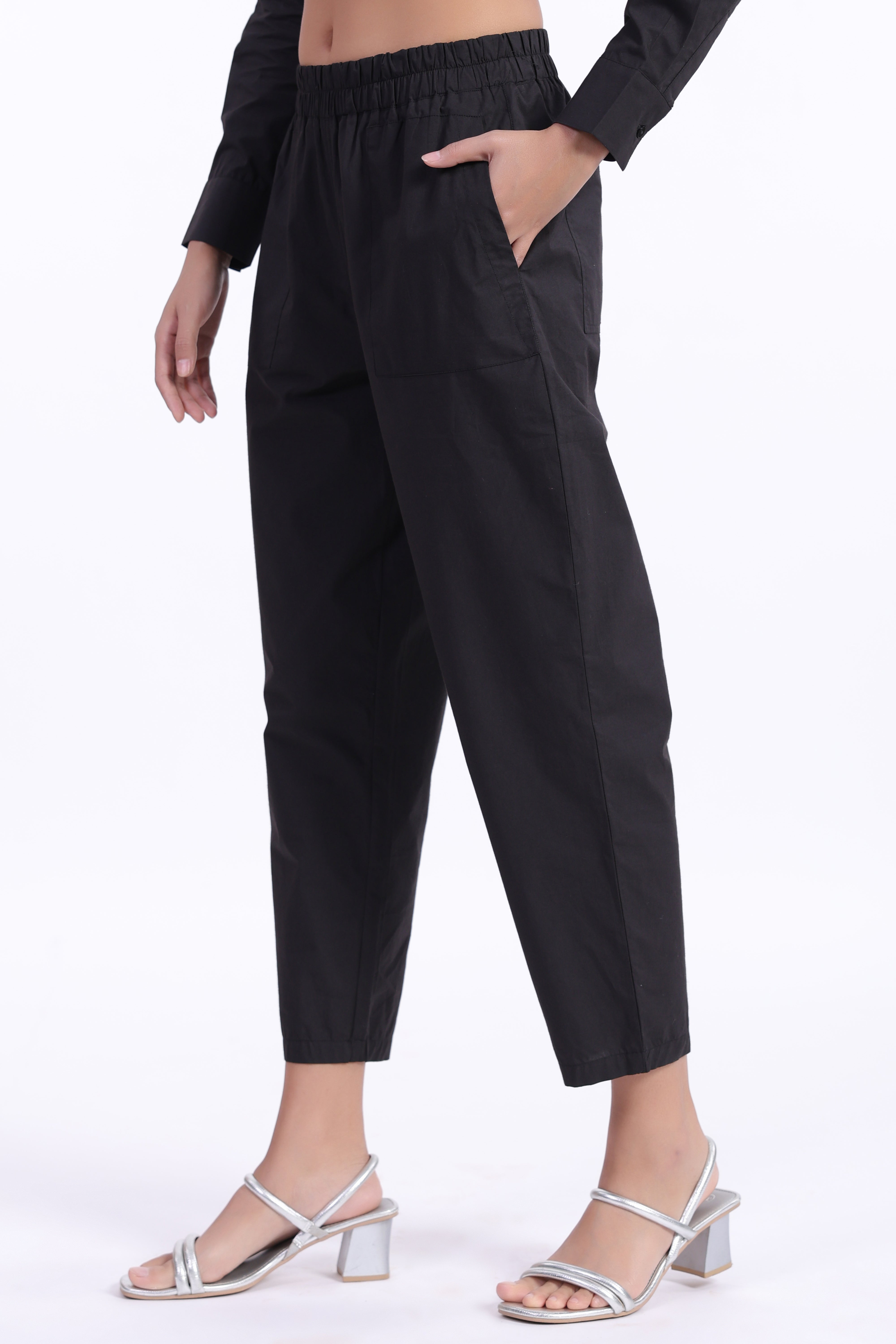 Women’s Black Cotton Trouser