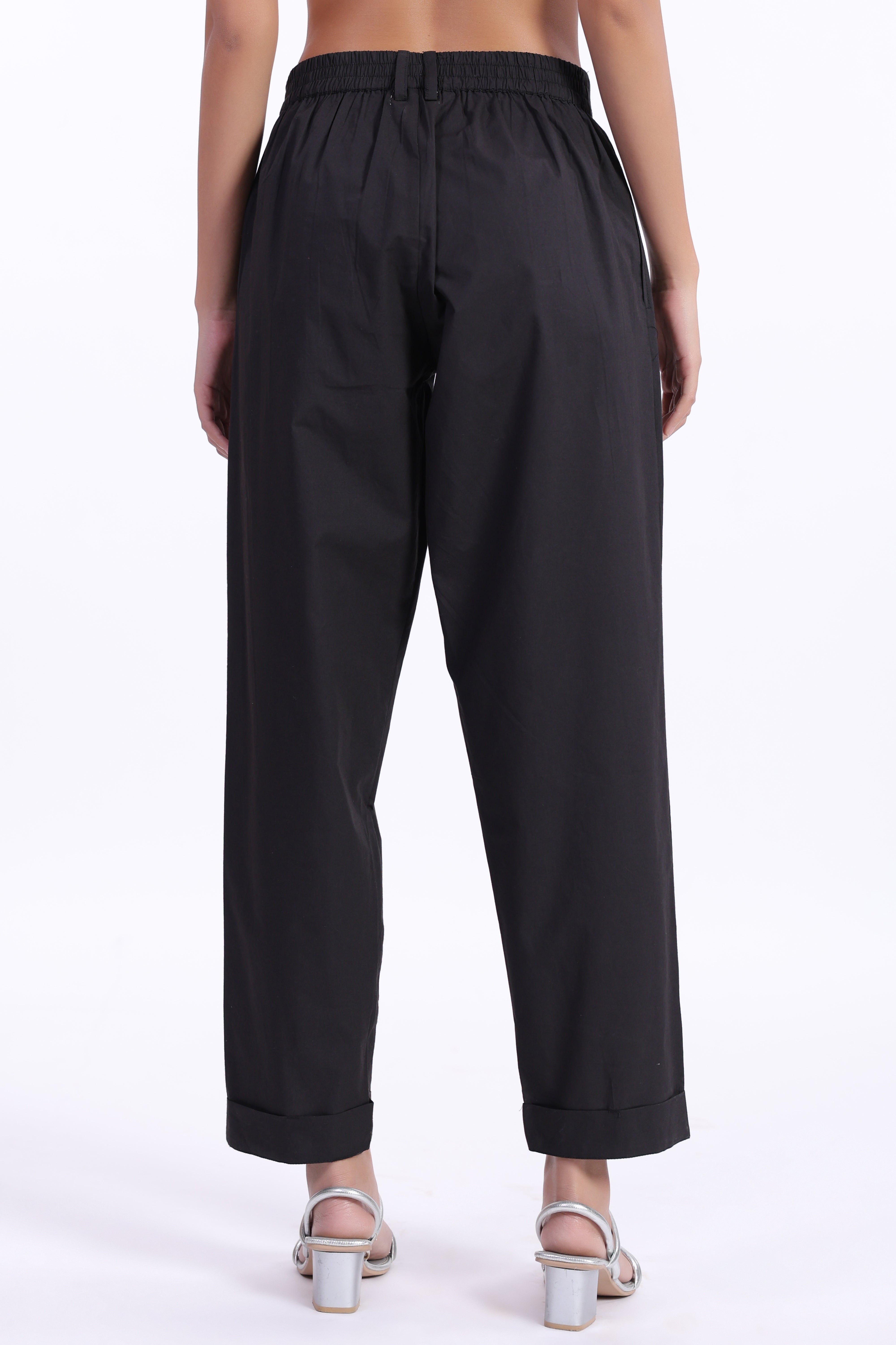 Women’s Black Cotton Trouser