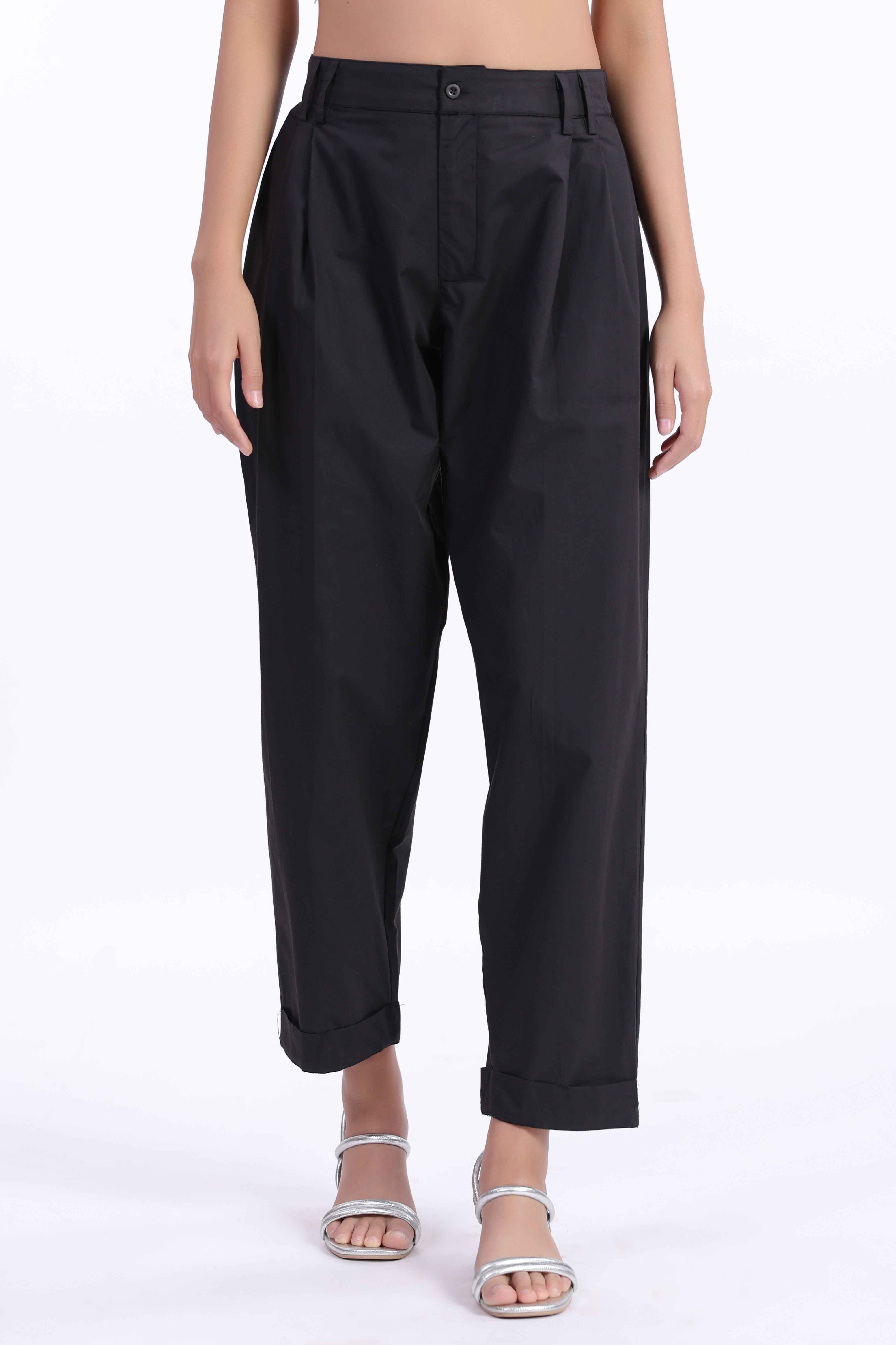 Women’s Black Cotton Trouser