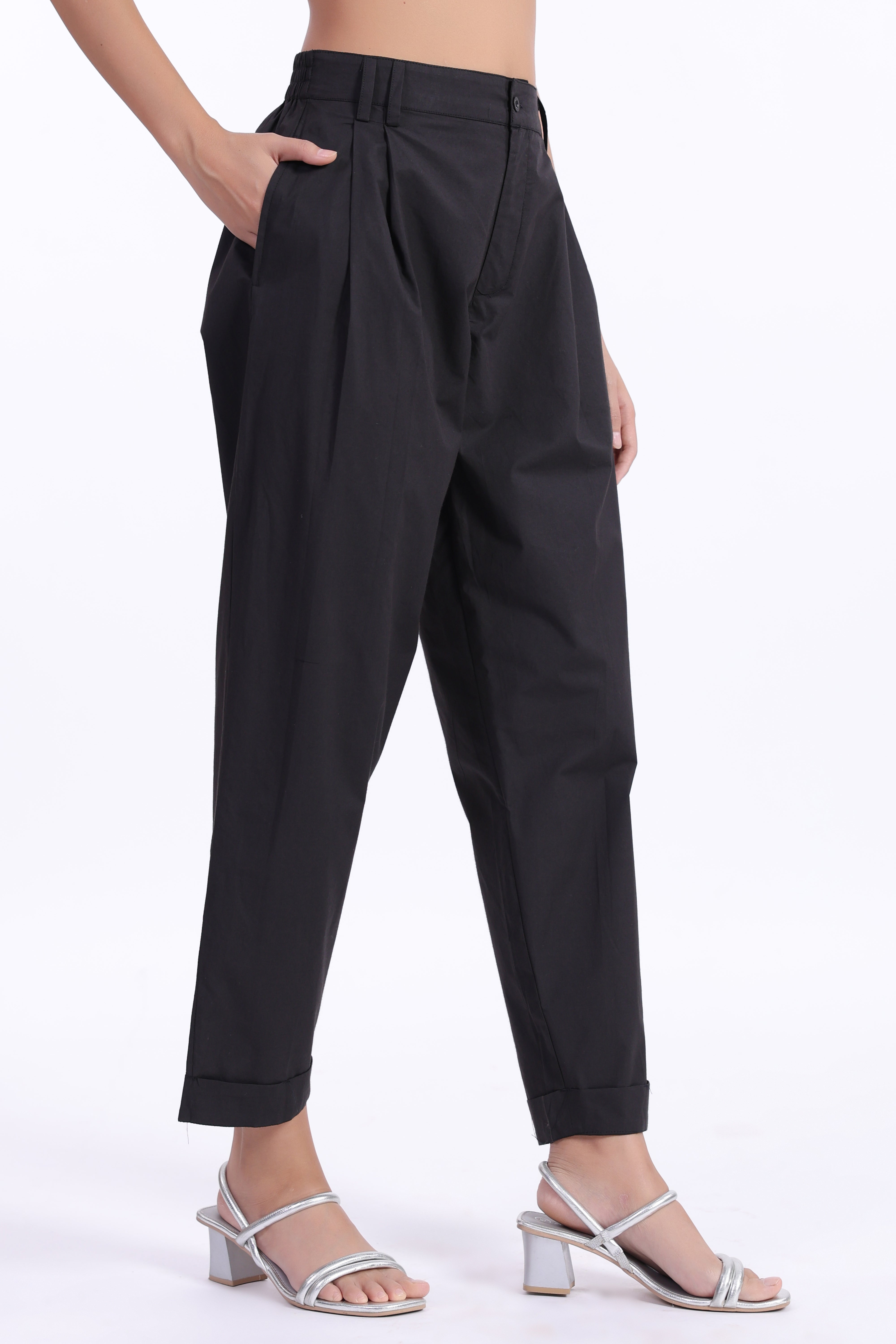 Women’s Black Cotton Trouser