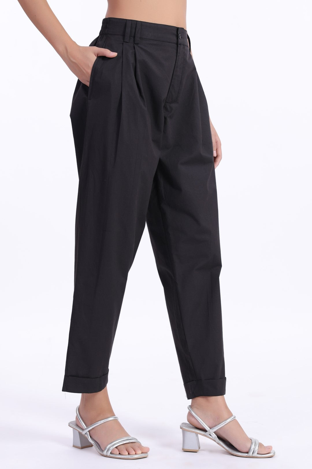 Women’s Black Cotton Trouser